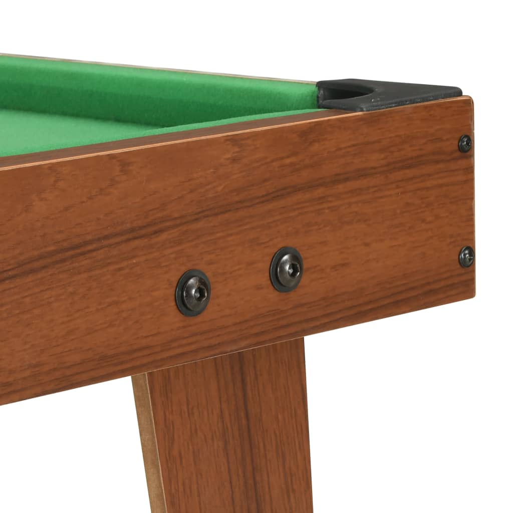 vidaXL 3 Feet Mini Pool Table 92x52x19 cm - Compact Brown & Green Billiard Table for Home, Office, Game Room & Indoor Entertainment