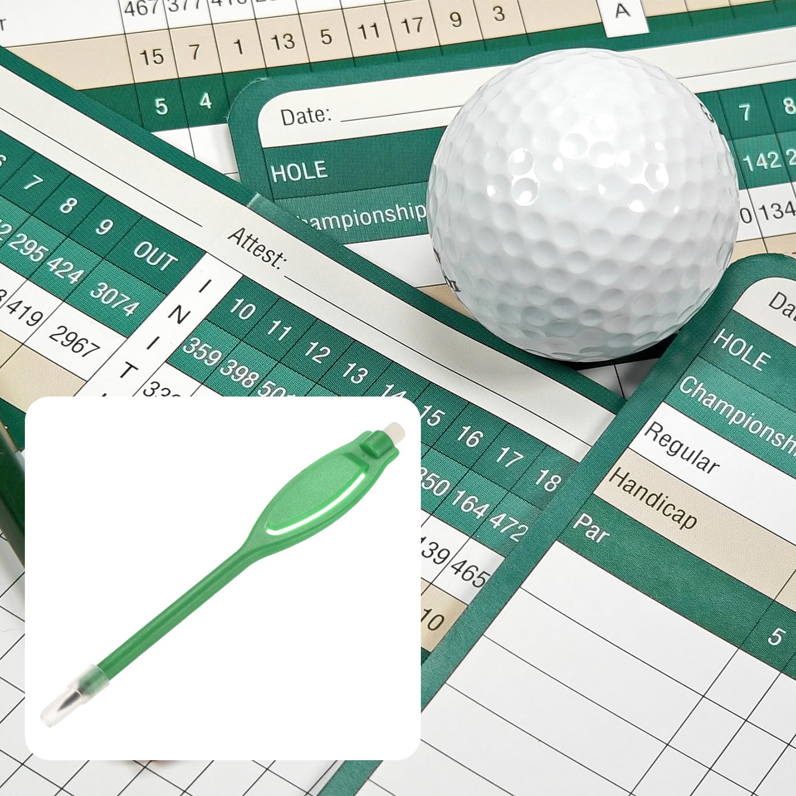 Golf Scoring Pencils 10 Pack with Eraser - 2H Marker Pens for Golf & Sports