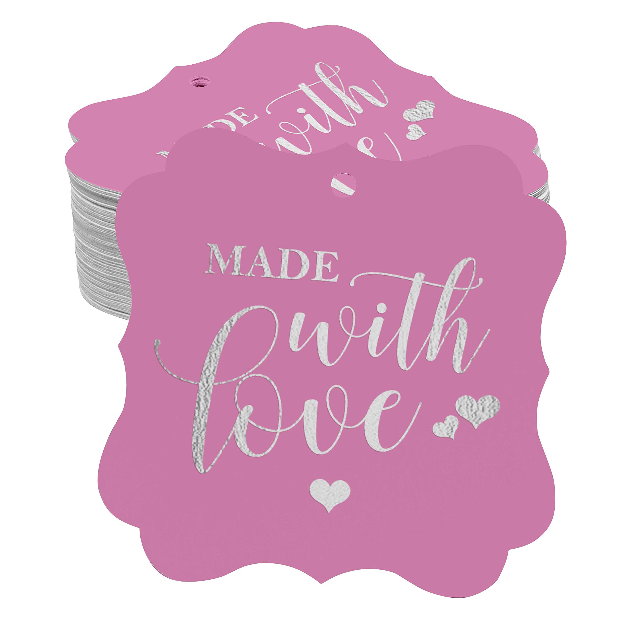 50 Pack Real Silver Foil Bracket-Shaped Paper Hang Tags - Elegant Wedding Favors & Gift Tags for Bridal Showers, Party Decorations & DIY Crafts