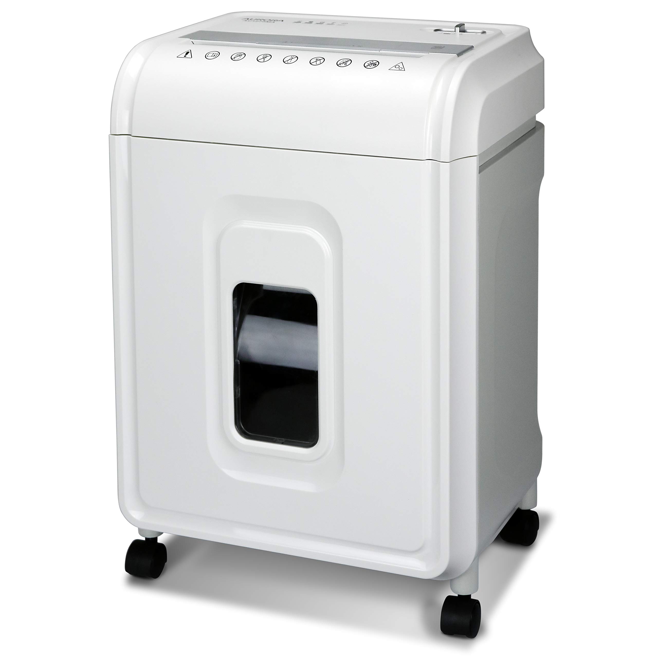 Aurora AU1275MA Professional 12-Sheet Micro-Cut Paper Shredder with CD/Credit Card Slot - 60 Min Continuous Run, White/Gray - Ideal for Home Office & Small Business Document Security