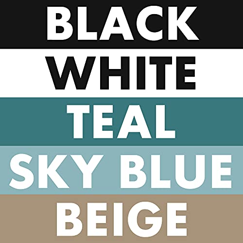 Black + White + Teal + Skyblue + Beige 5 Pair (With Bonus Neck Gaiter)