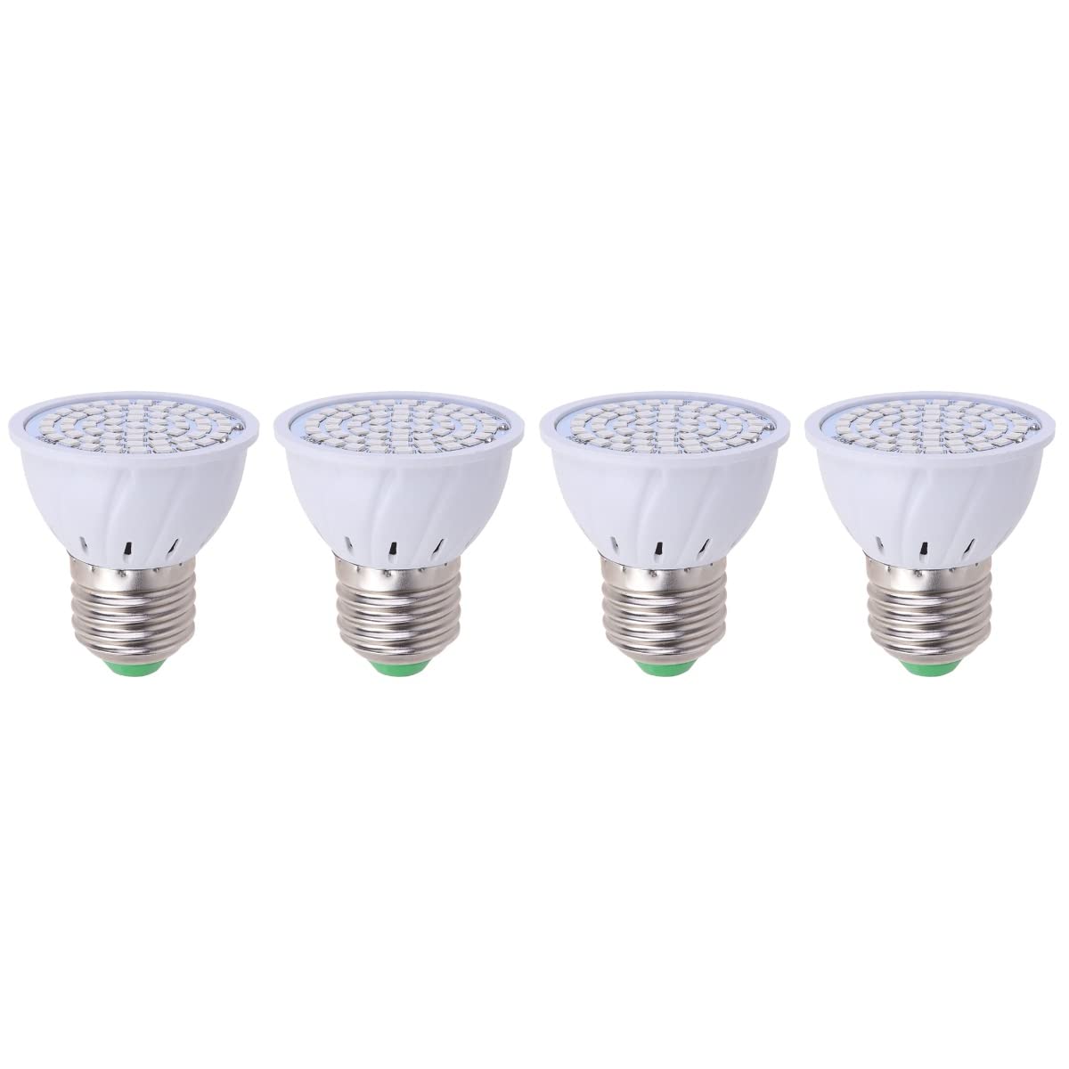 Uonlytech 4 Pack LED Plant Growth Light Bulbs - E27 Socket Full Spectrum Grow Lights with 60 LED Beads for Indoor Plants, Hydroponics, Greenhouses & Home Gardening