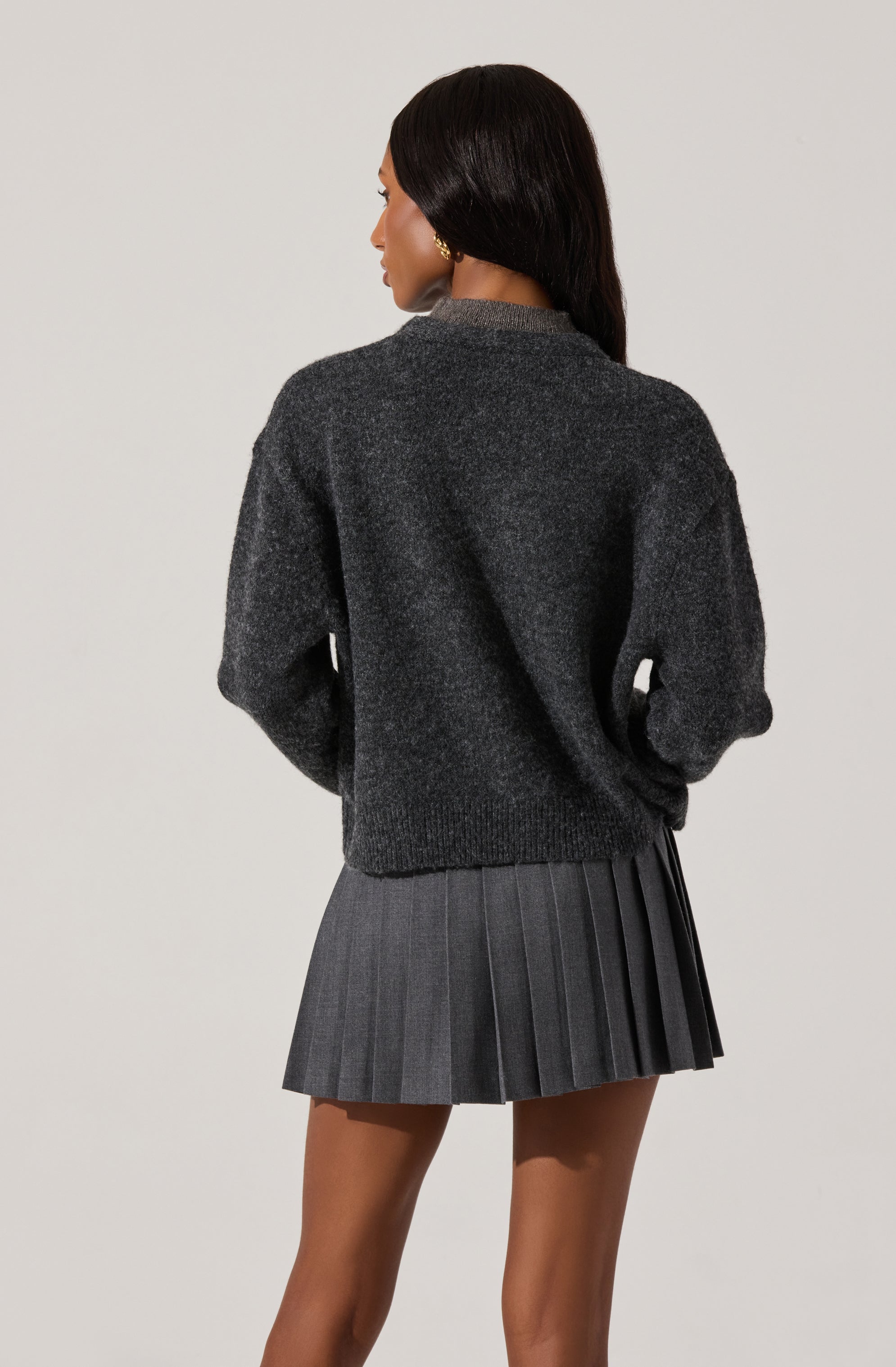 Women's Chunky Knit Layered Turtleneck Cardigan Sweater - Cozy Winter Pullover for Office, Date Night & Casual Outfits