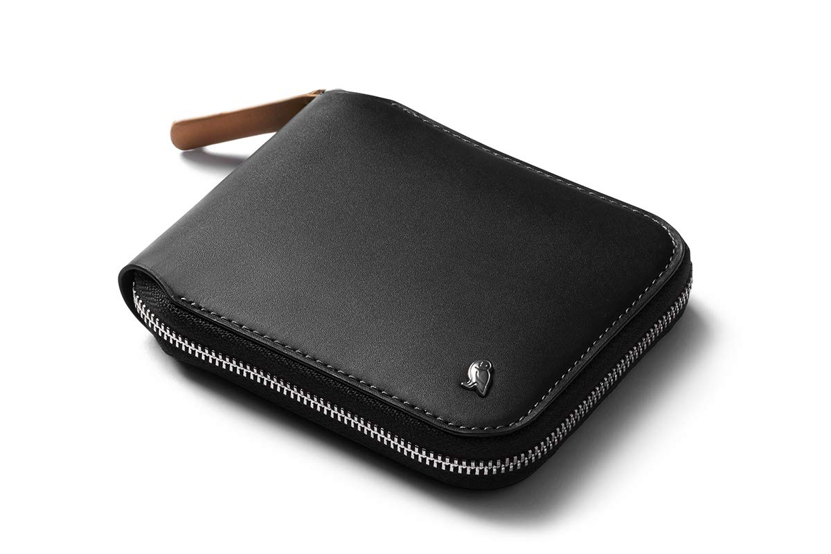Bellroy Zip Wallet - Premium Leather RFID Blocking Wallet for Women & Men with Magnetic Coin Pouch & Flat Note Section (Holds 3-8 Cards) - Black - Perfect for Travel, Business & Everyday Use