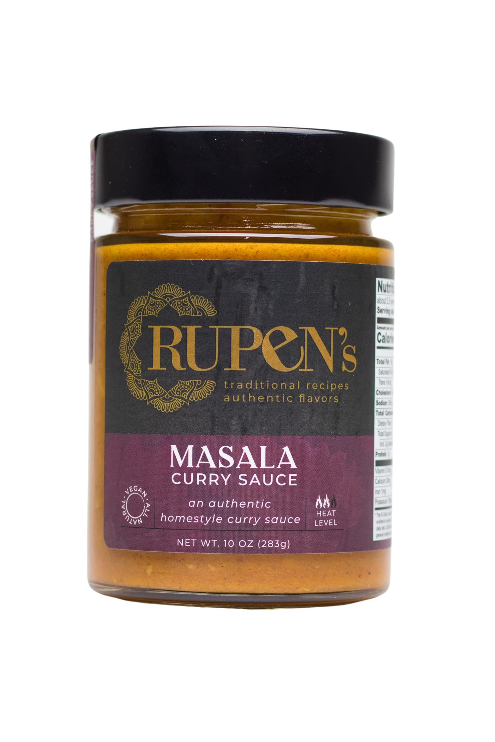Rupen's Authentic Homestyle Indian Curry Sauce - Vegetarian, Gluten-Free, 10oz Jar | Perfect for Vegan Meals, Rice Dishes & Quick Dinner Recipes