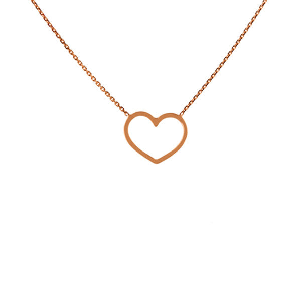 14K Gold Heart Pendant Necklace for Women - Dainty Cutout Heart Jewelry Gift for Her - Perfect for Valentine's Day, Anniversary & Everyday Wear