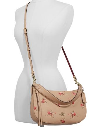 Coach Floral Print Leather Sutton Crossbody Bag for Women - Stylish Shoulder Purse with Adjustable Strap, Perfect for Daily Use, Travel & Date Night