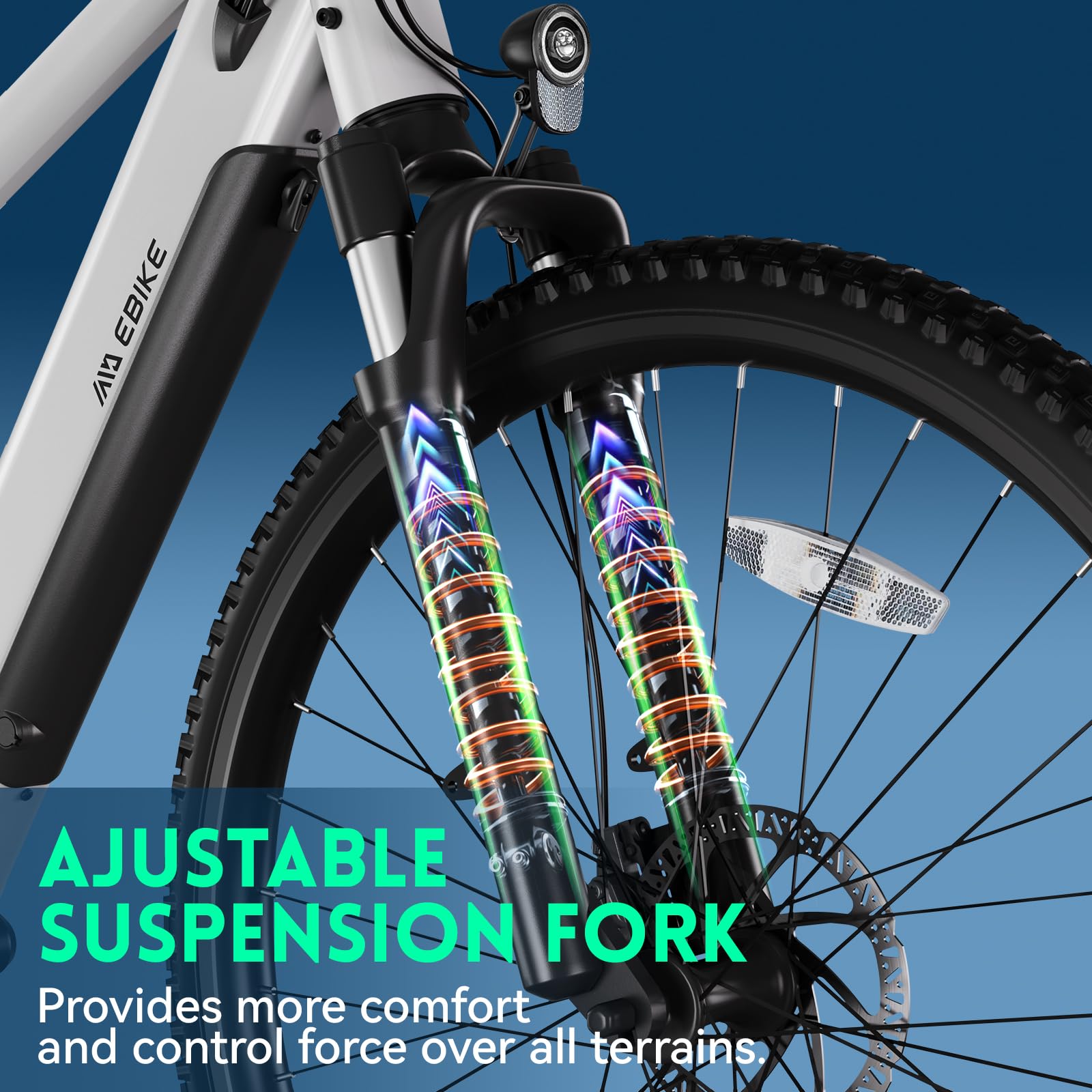 **500W Electric Bike for Adults - 23MPH Peak Speed, 36V Removable Battery, 50-Mile Range, 35-Speed Mountain E-Bike with 26