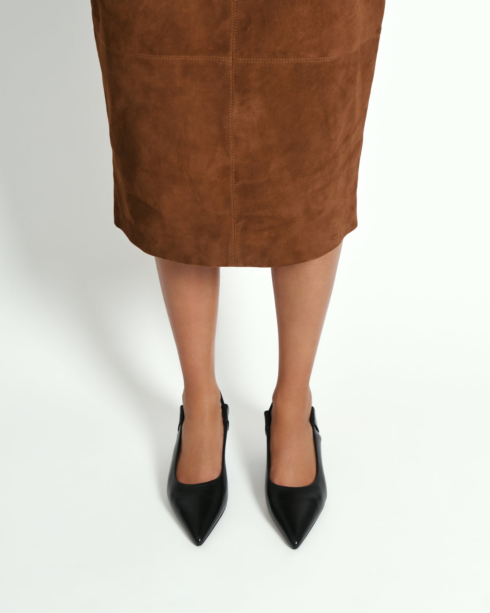 ROSA Women's Black Leather Low Heel Pumps - Comfortable & Stylish Shoes for Work, Office, and Formal Occasions