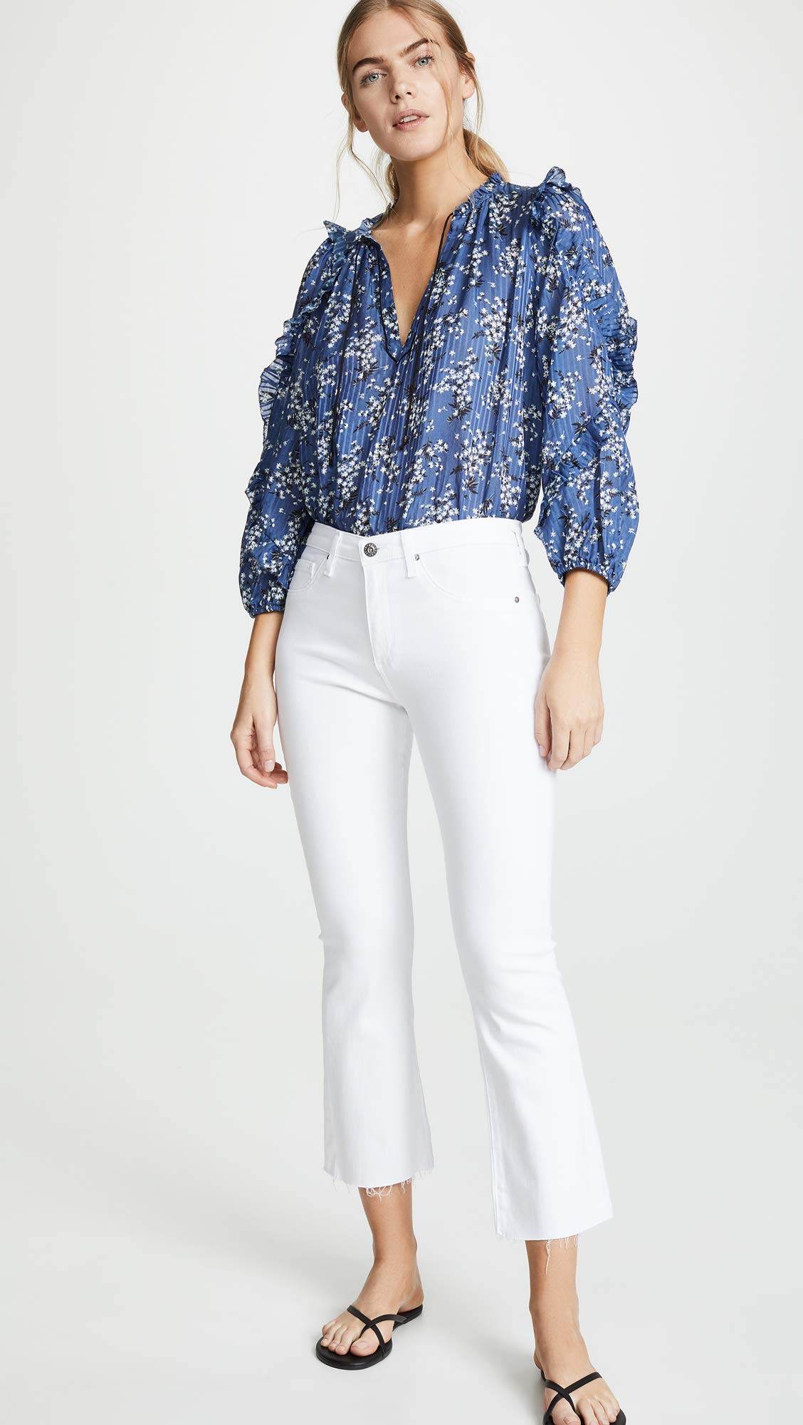 AG Adriano Goldschmied Women's The Jodi Crop Jeans - High Waist Distressed Denim for Casual Outfits & Date Nights