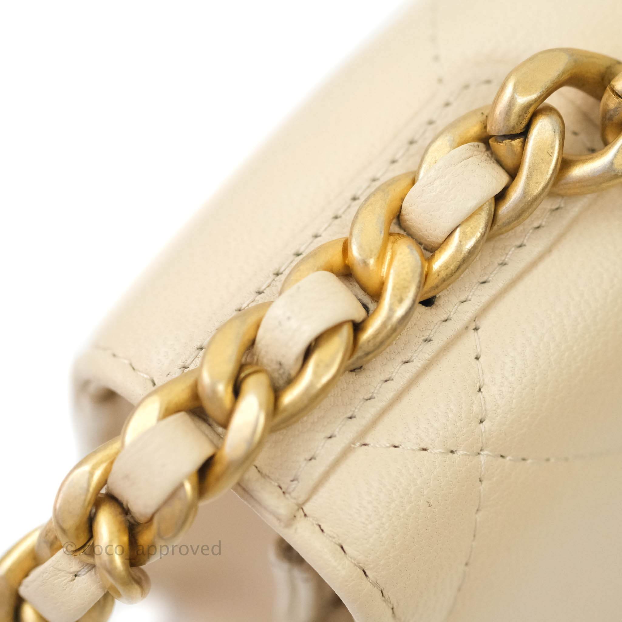Chanel 19 Quilted Wallet on Chain WOC in Beige Goatskin with Mixed Hardware - Luxury Crossbody Bag for Women, Perfect for Evening Events & Daily Use