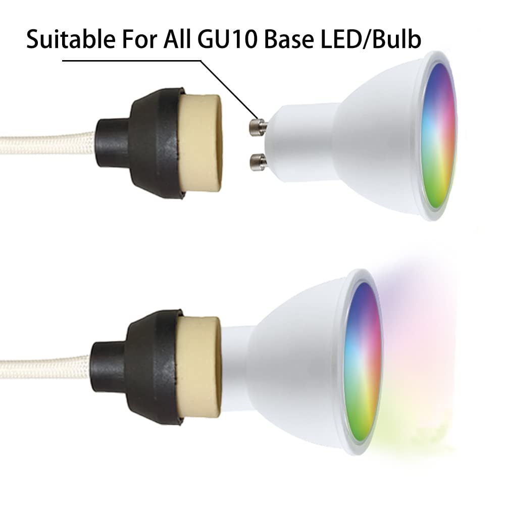 10-Pack GU10 Lamp Holder Socket - Ceramic Base Light Fitting for LED & Halogen Bulbs - Perfect for Home Lighting, Track Lights, and Recessed Fixtures