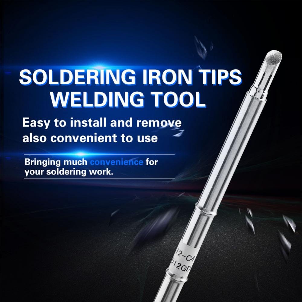 Premium T12-C4 Soldering Iron Tips 75W (200℃~480℃) - High-Quality Replacement Tips for FX-951 Rework Station | Perfect for Electronics Repair, PCB Work & Low Temperature Soldering Projects