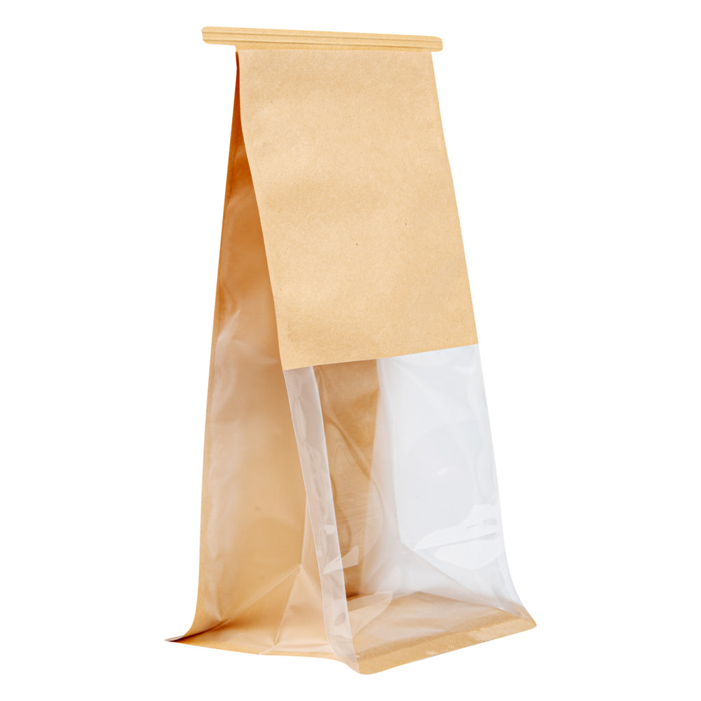 Premium Kraft Cotton Paper Tin Tie Bags with Clear Window - 5