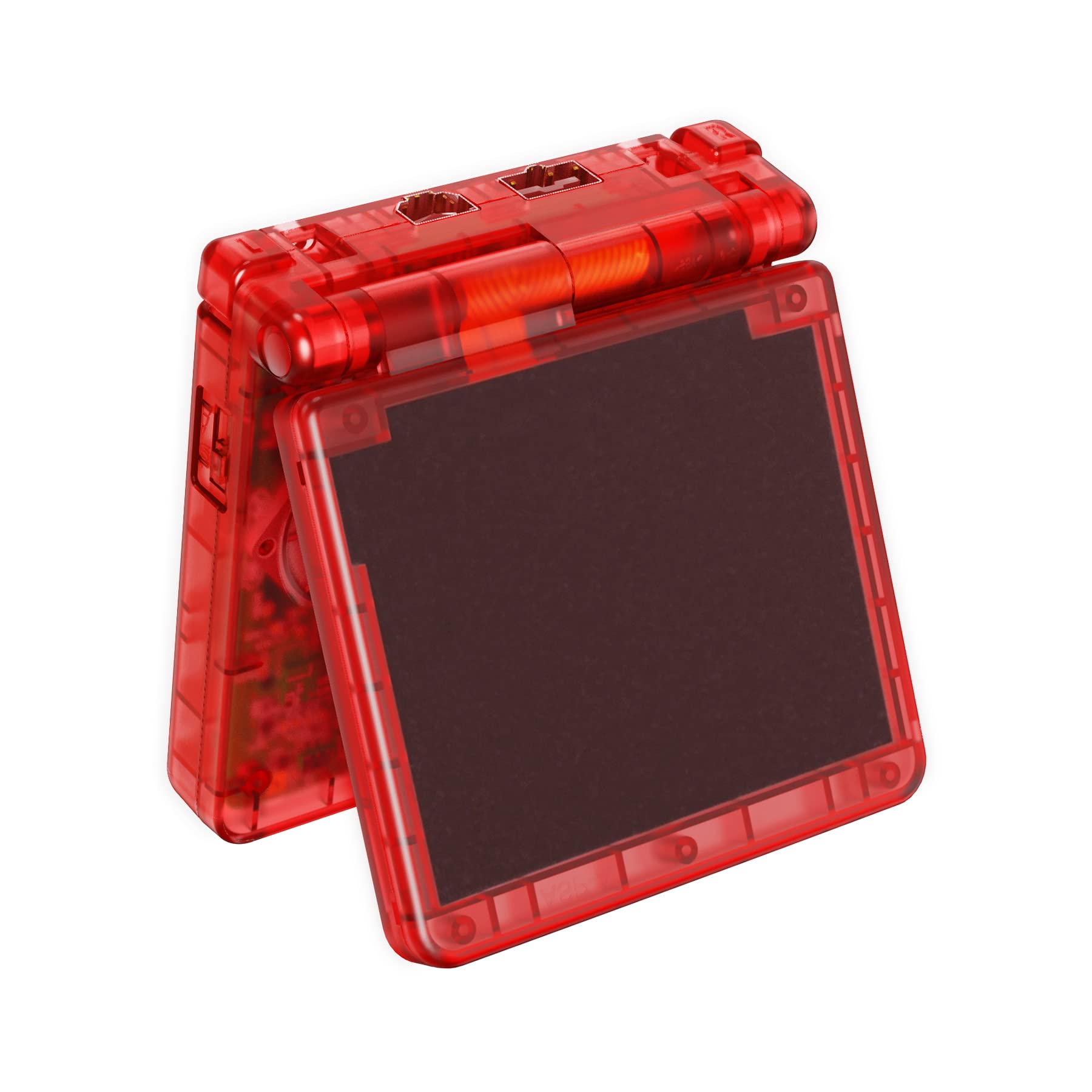eXtremeRate Custom Shell with Full Buttons for Gameboy Advance SP GBA SP - Transparent Series Case Compatible with IPS & Standard LCD Screens (Console & Screen Not Included) - Red Transparent - Perfect for Gaming Enthusiasts & Retro Console Modding