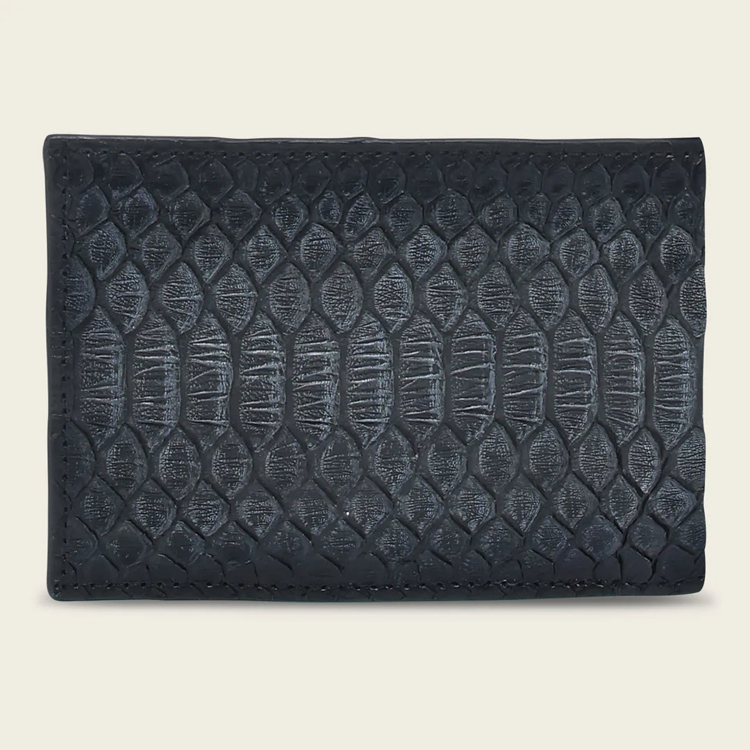 BC030PH Genuine Python Skin Bi-Fold Wallet for Men - Premium Leather Oxford Style - Perfect for Everyday Use & Gifting