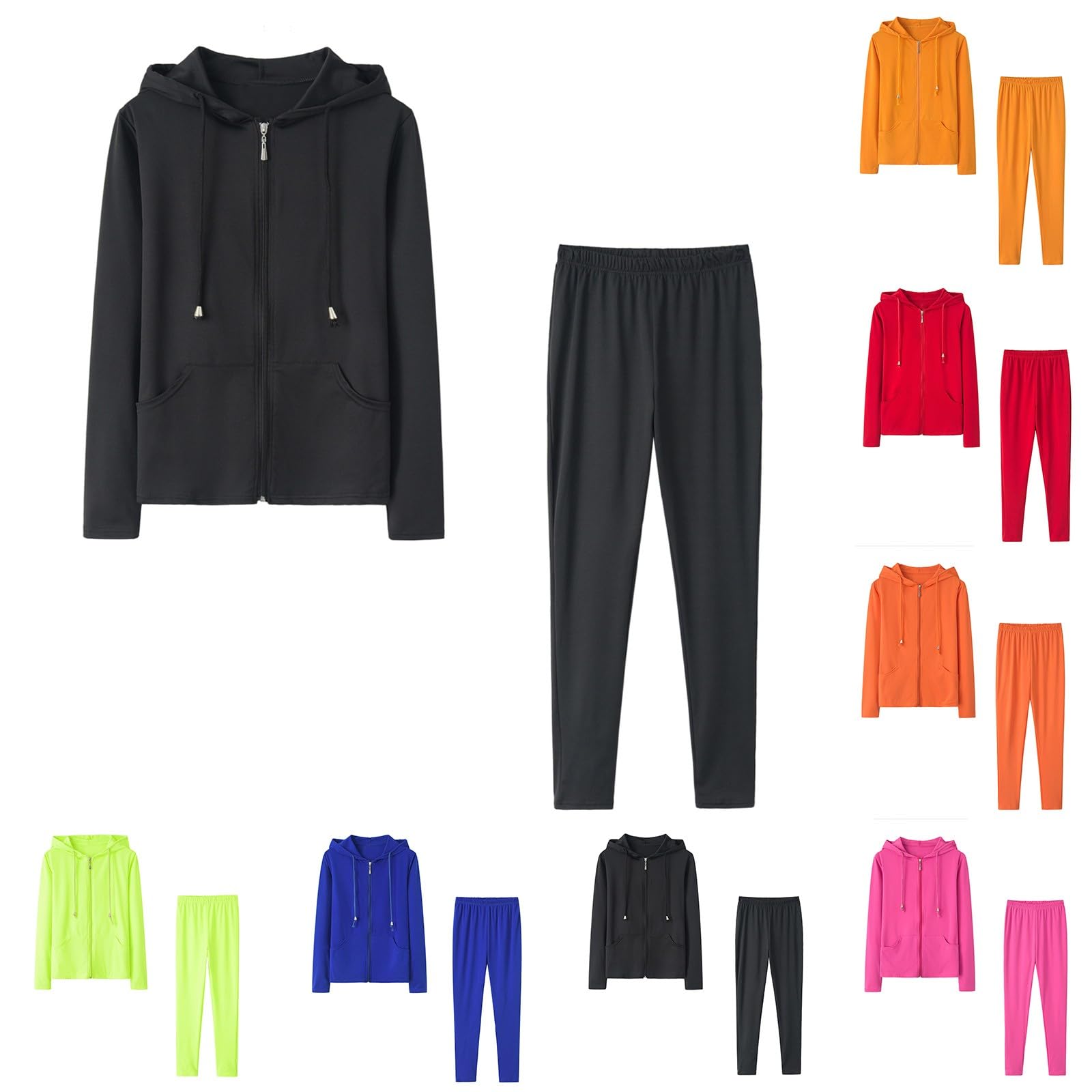Women's Casual Workout Sets - Loose Crewneck Pullover Sweatshirt & Drawstring Pants Tracksuit Lounge Wear for Yoga, Gym, Running & Home Comfort