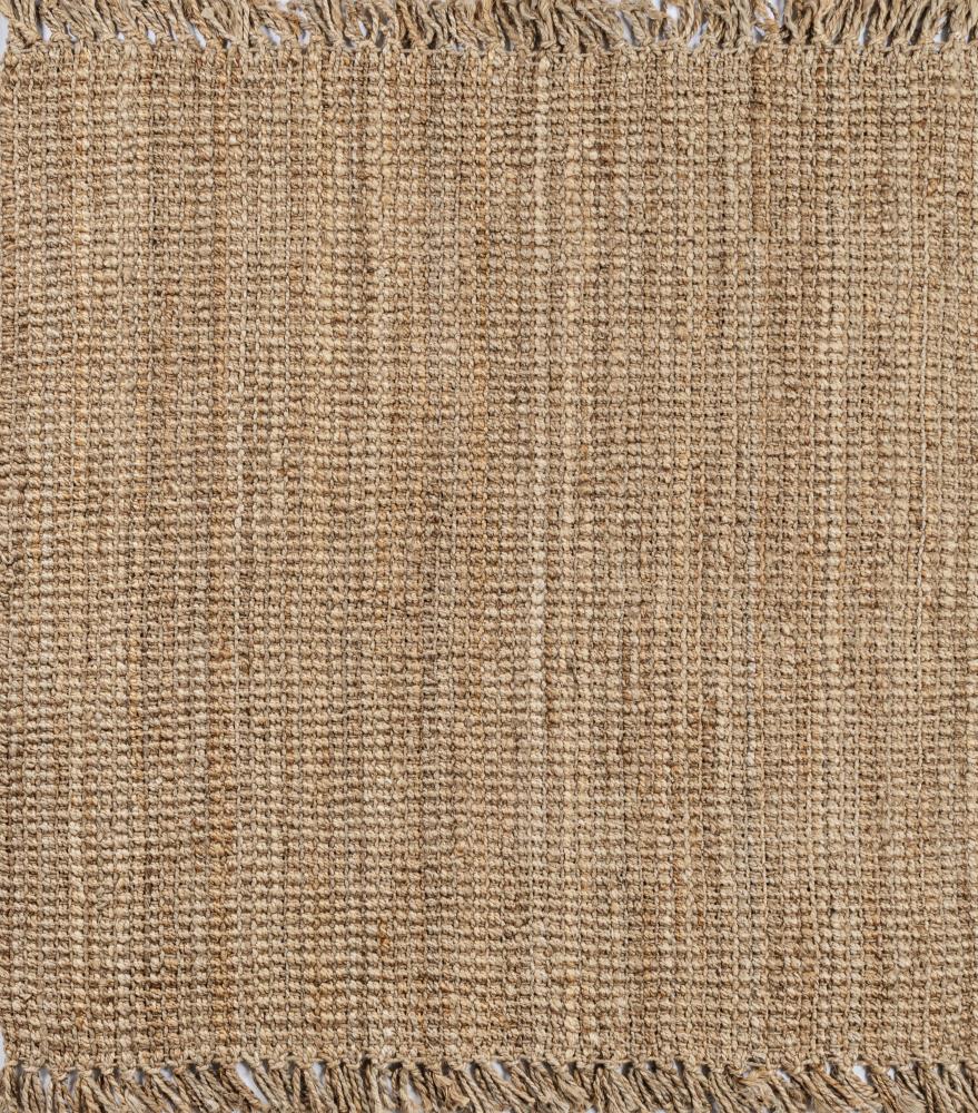 Hand Woven Chunky Jute Area Rug with Fringe - Eco-Friendly Natural Fiber Floor Decor for Living Room, Bedroom & Boho Home Decor