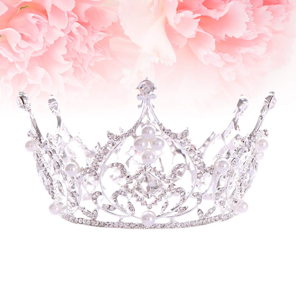 Luxury Minkissy Crystal Bridal Tiara Headband for Women - Baroque Rhinestone Wedding Crown, Queen Headpiece, White Round Bridal Accessories | Perfect for Weddings, Prom, Pageants, and Special Occasions