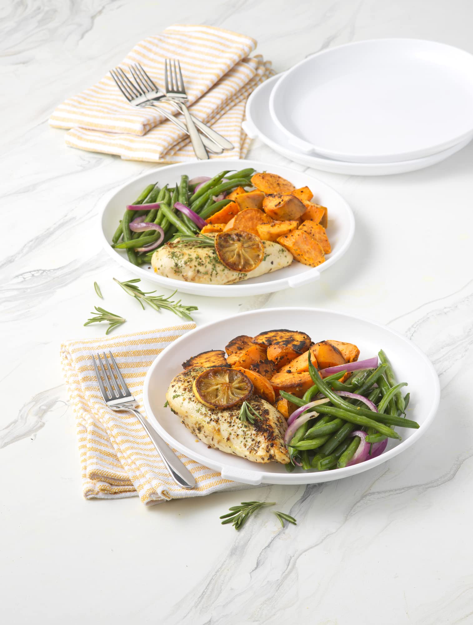 GoodCook Microwave Safe Plates Set of 4 - Durable BPA-Free Dinner Plates for Everyday Use, Reheating & Serving Food - Perfect for Home, Office & Microwave Meals