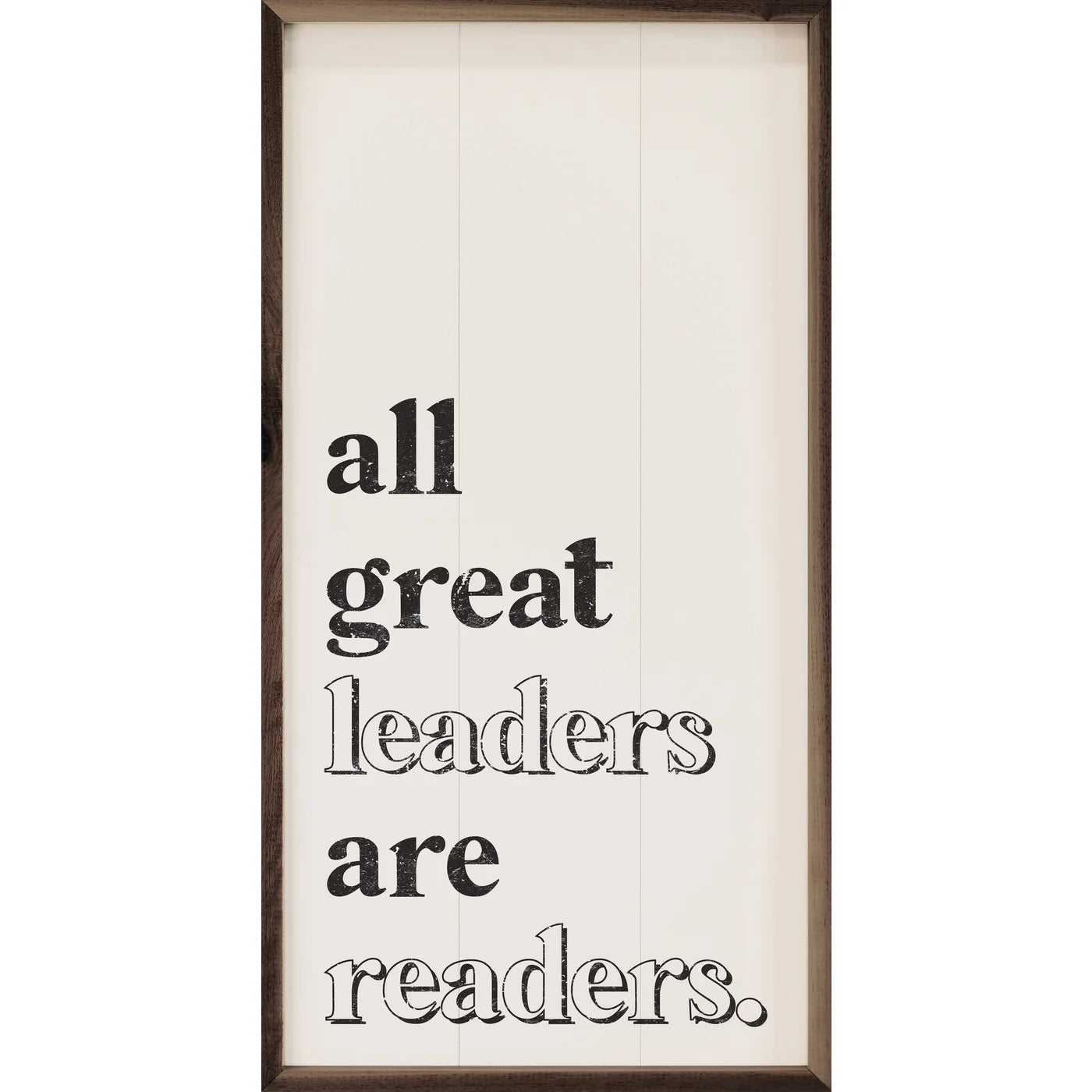 Leaders Are Readers - Inspirational Wood Framed Wall Art Print for Office, Home & Library Decor - Motivational Quote Poster for Leaders, Entrepreneurs & Book Lovers