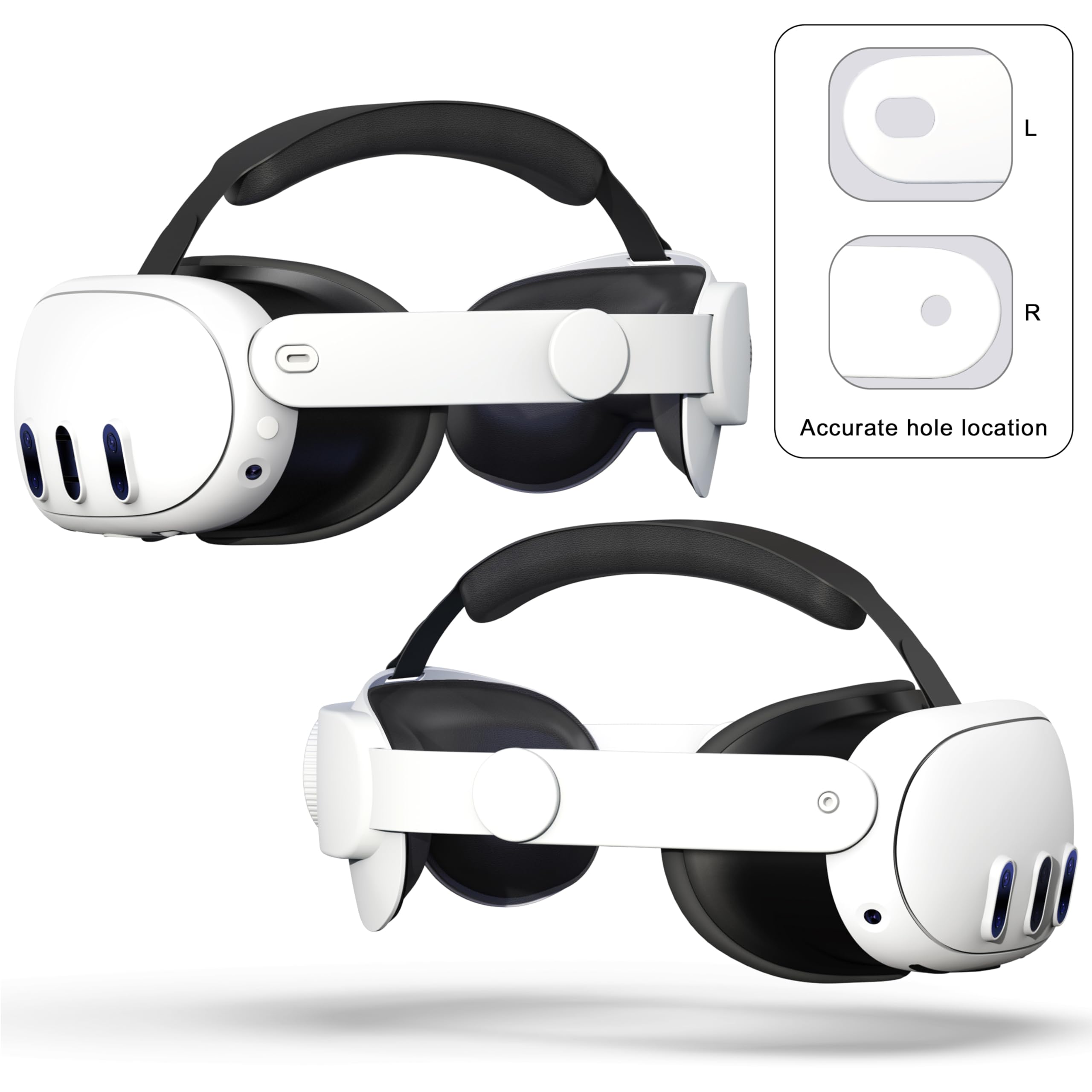 Meta Quest 3 Head Strap - Adjustable Comfortable Replacement Strap for VR Headset Accessories, Reduces Face & Head Pressure (White) - Perfect for Long Gaming Sessions & Virtual Reality Experiences