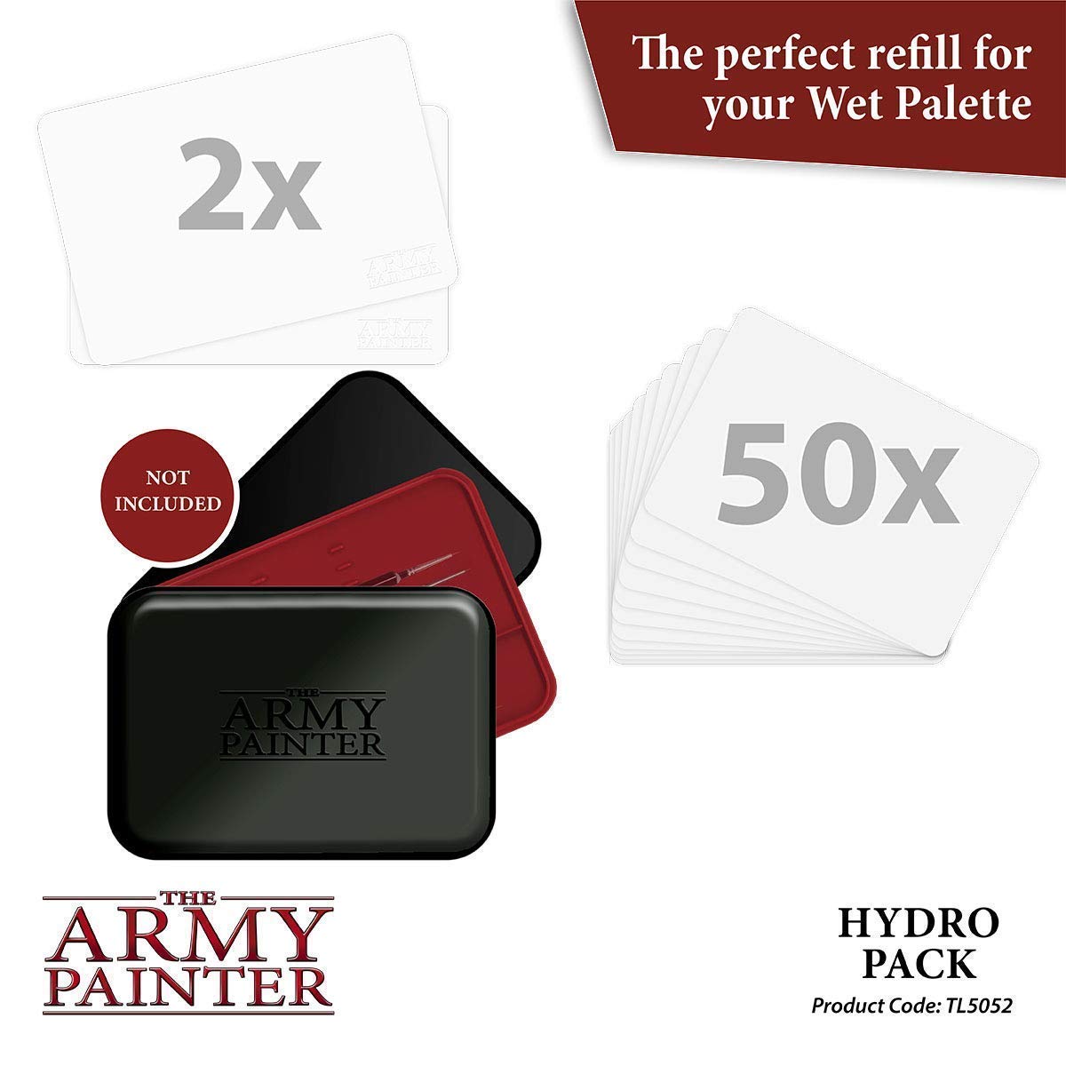 The Army Painter Wet Palette & Hydro Pack Mega Brush Set - Professional Miniature Painting Kit with Storage for Brushes & Complete Refill Pack - Perfect for Warhammer, D&D, and Tabletop Gaming