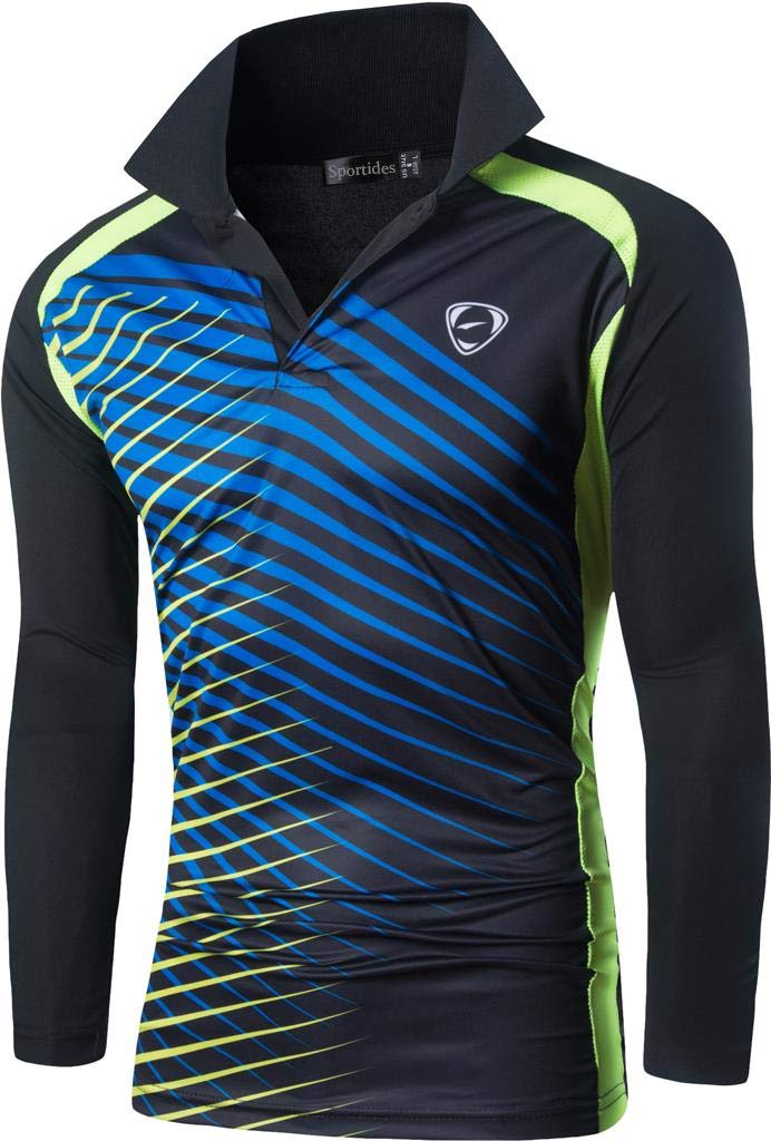 Men's Performance Sport Polo Shirt - Long Sleeve Moisture-Wicking Golf & Tennis Top - Breathable Activewear for Bowling, Casual Wear & Outdoor Activities