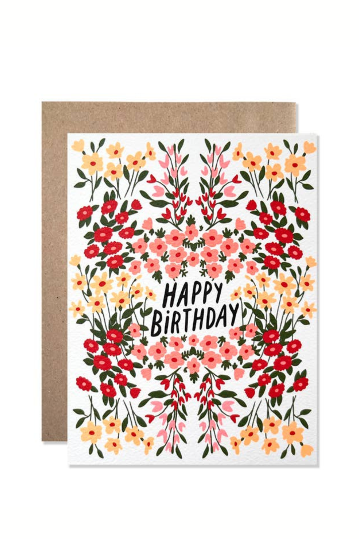 Beautiful Scarlet Garden Birthday Card - Elegant Floral Greeting Card for Women, Men, Friends & Family - Perfect for Birthdays, Anniversaries & Special Occasions
