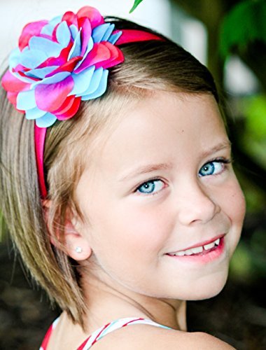 Funny Girl Designs Handmade Carly Rose Flower Girls Headband - Floral Arch Hair Accessory for Weddings, Birthday Parties & Special Occasions