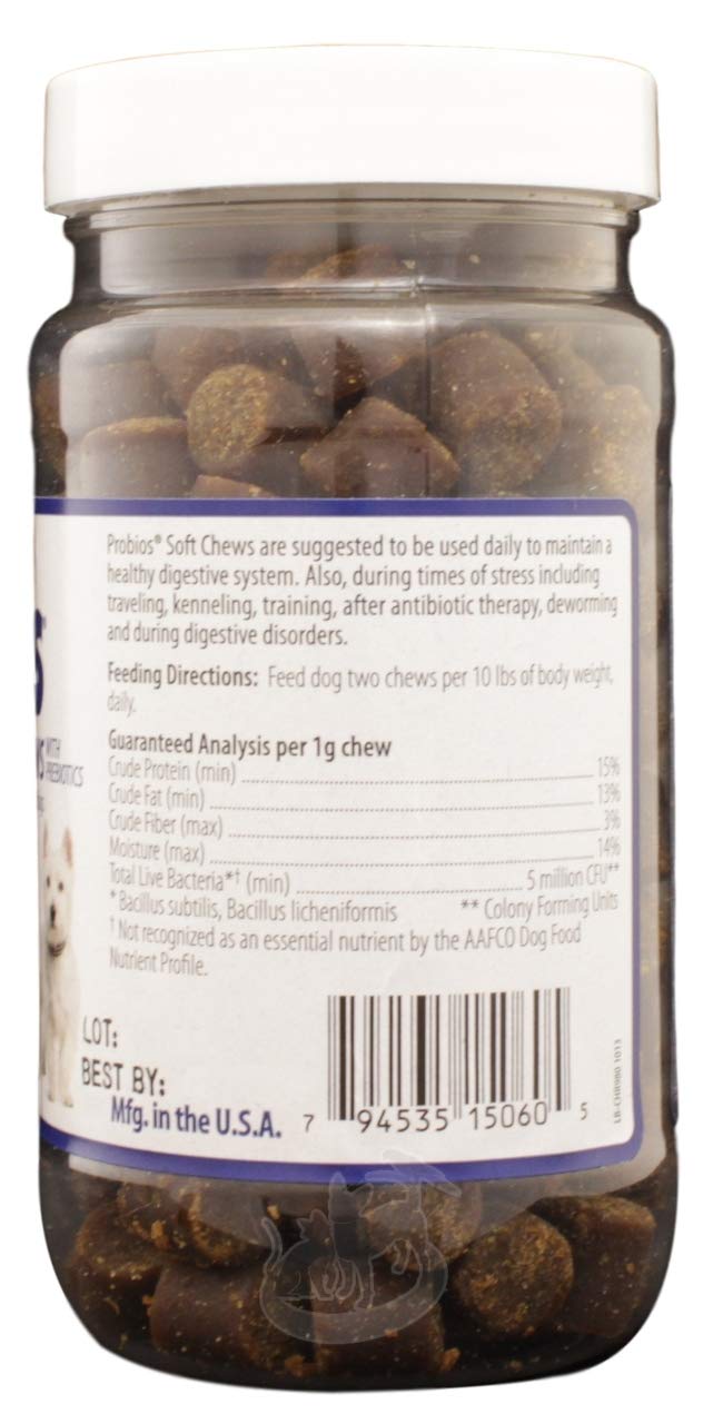 Probios Soft Chews for Small Dogs - Digestive Health Supplement with Probiotics, 120g | Supports Gut Health & Immune System - Ideal for Picky Eaters & Sensitive Stomachs