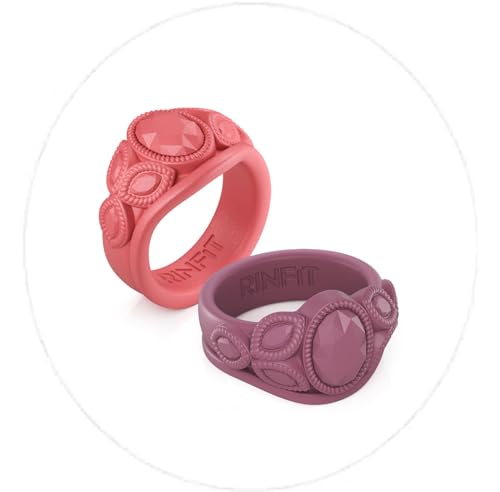 Pack K - 2 Rings Oval - Coral & Radiant Orchid