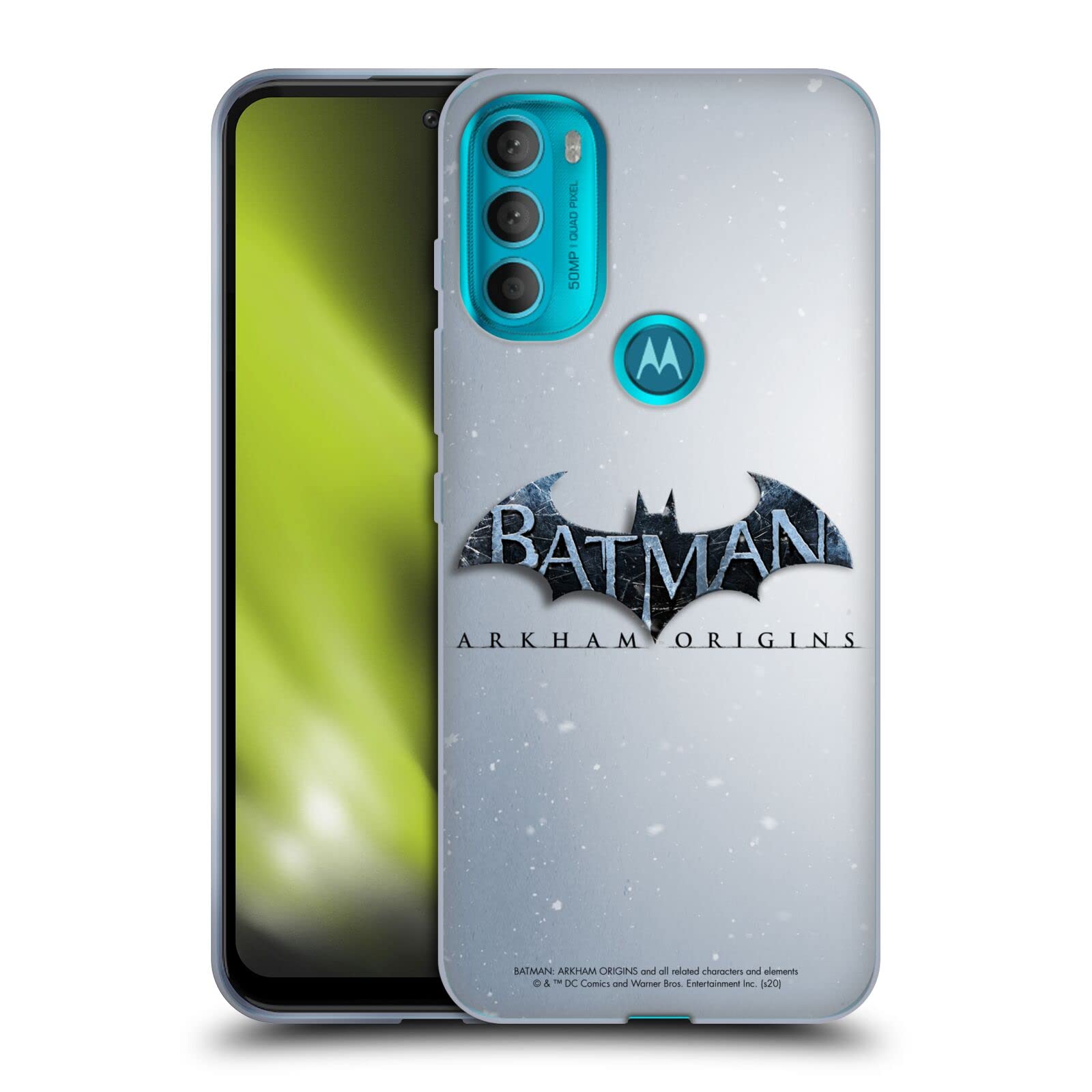 Batman Arkham Origins Logo Soft Gel Case for Motorola Moto G71 5G - Officially Licensed Shockproof Phone Cover by Head Case Designs - Perfect for Gaming Fans & Daily Protection