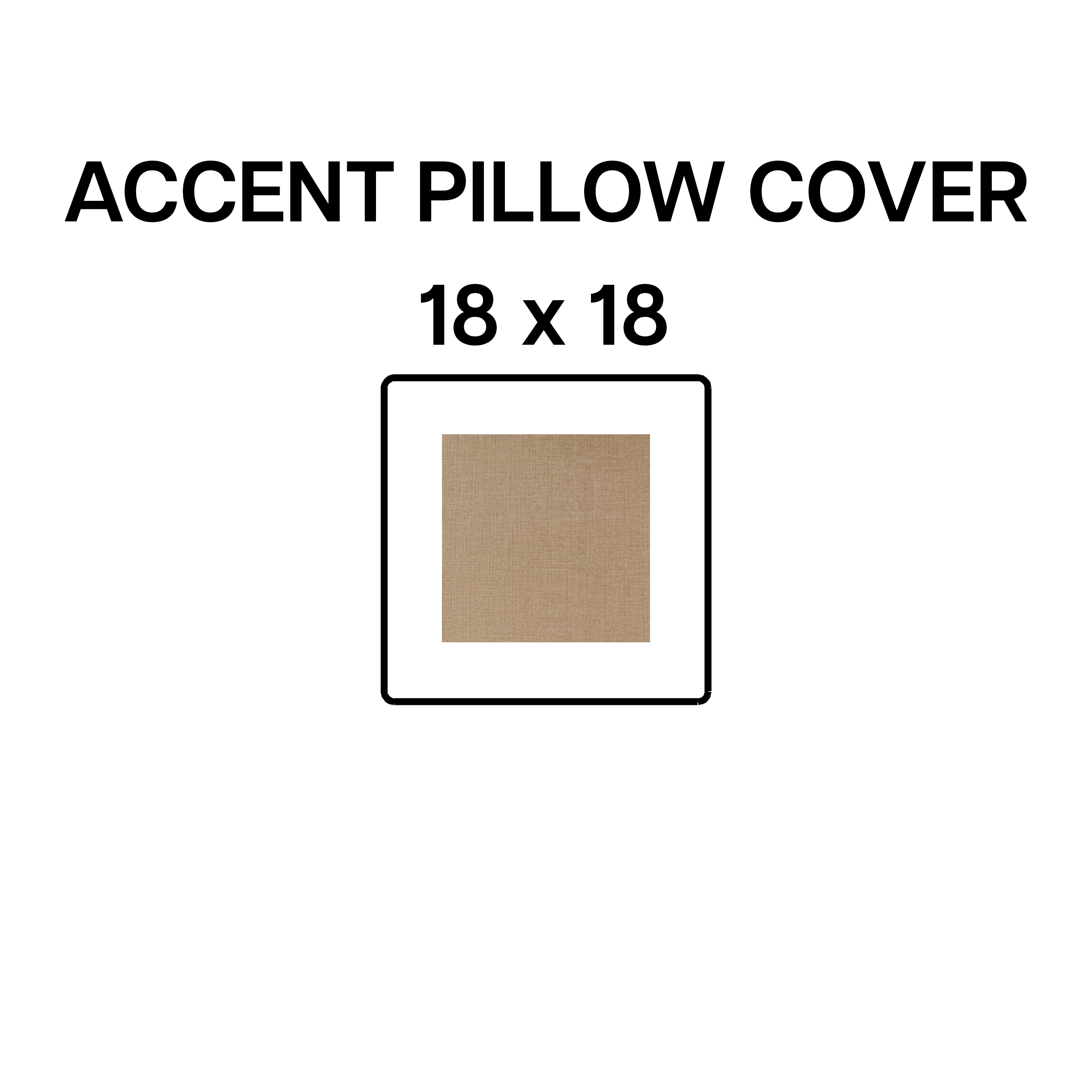18x18 Inch Decorative Throw Pillow Cover - Soft Sand Color Accent Cushion for Sofa, Bed & Home Decor | Premium Quality Fabric | Washable & Reversible Design