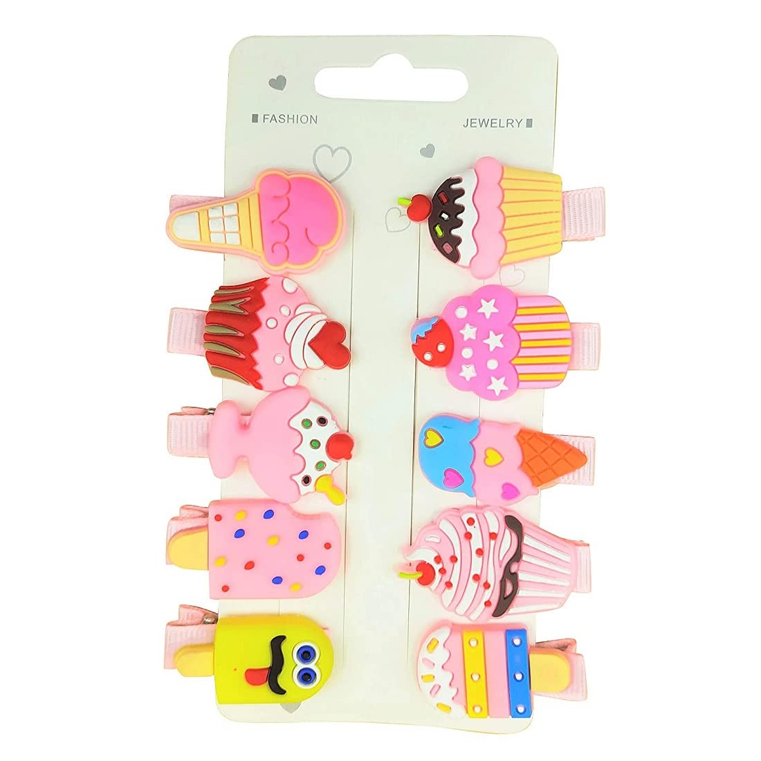 Vibrant Rainbow Unicorn Ice Cream Hair Clips Set for Girls - Cute Toddler Hair Accessories & Baby Hairpins - Perfect for Birthday Parties, School, Dress Up & Daily Wear