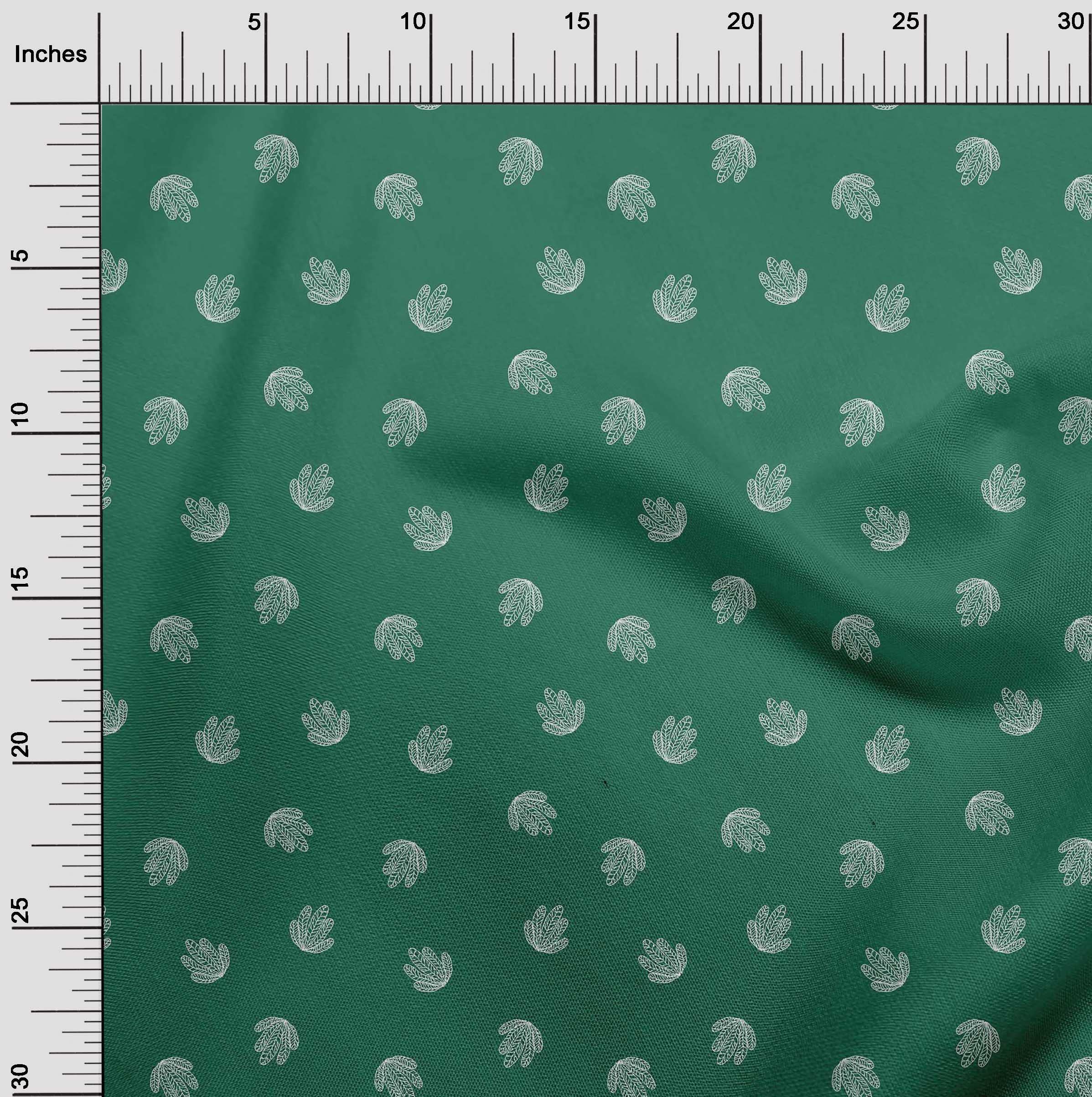 oneOone Rayon Green Leaf Print Fabric by The Yard - 56 Inch Wide for DIY Clothing, Dresses, Skirts & Home Decor Sewing Projects