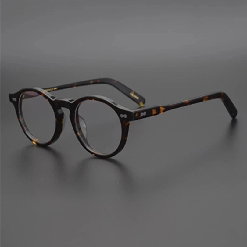 Aimee Unisex Full Rim Round Acetate Eyeglasses Frame 1201 - Stylish & Lightweight for Reading, Work, and Everyday Fashion