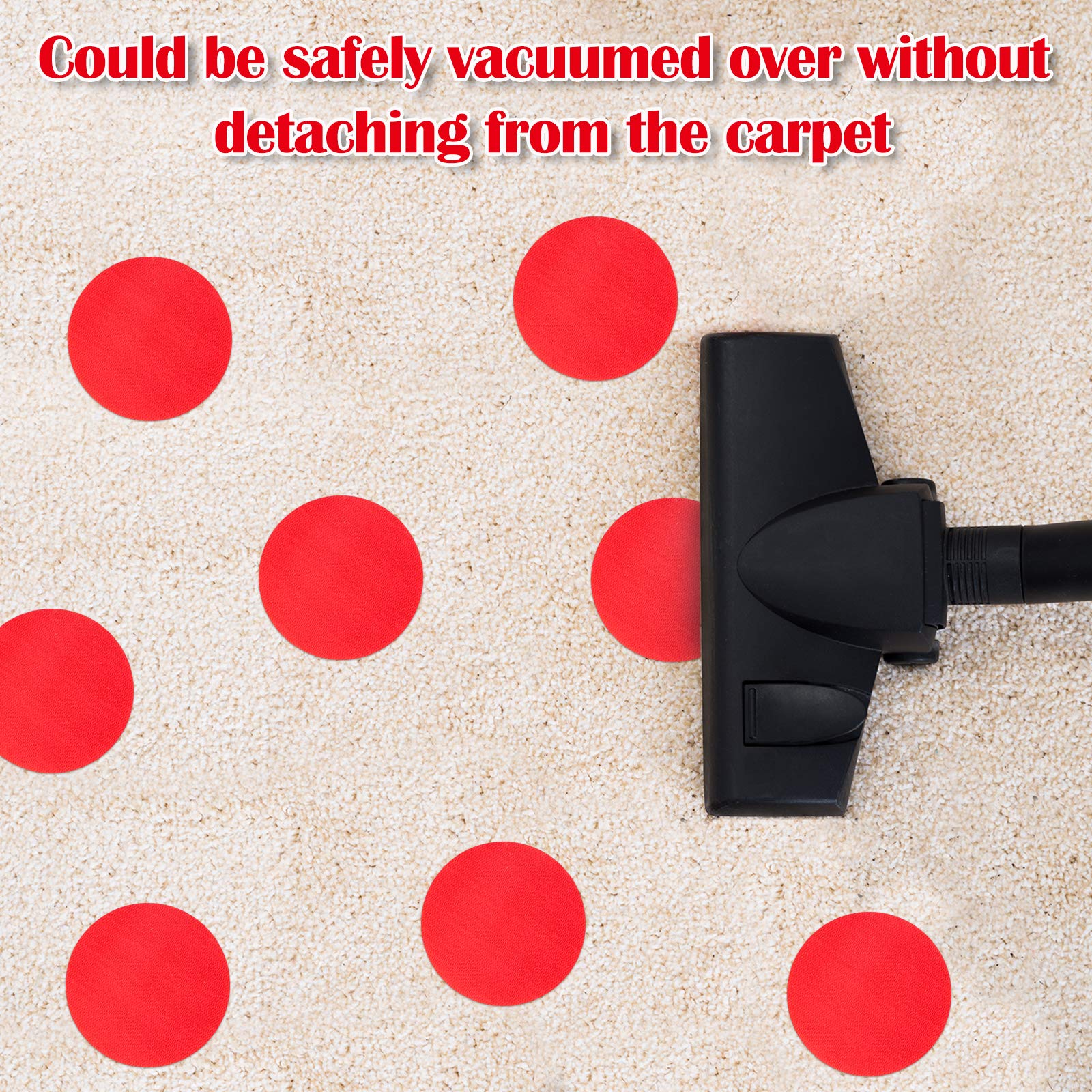48 Pcs Red Carpet Spot Markers - Non-Slip Floor Dots for Classroom Organization, Preschool & Daycare Supplies - Perfect for Social Distancing, Circle Time & Learning Activities