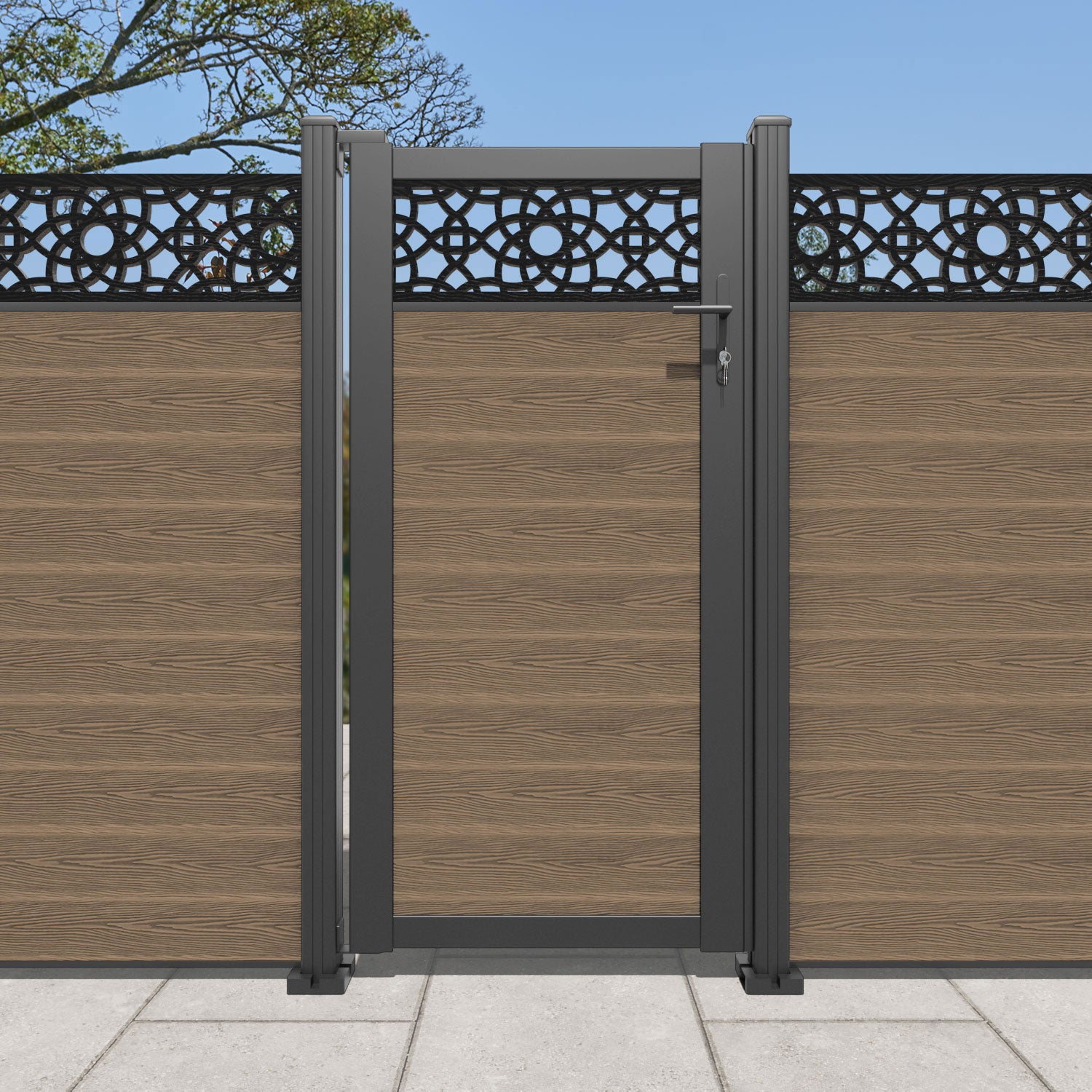 Classic Ambar Teak Pedestrian Gate - Durable & Stylish Wooden Entryway for Gardens, Patios, and Driveways