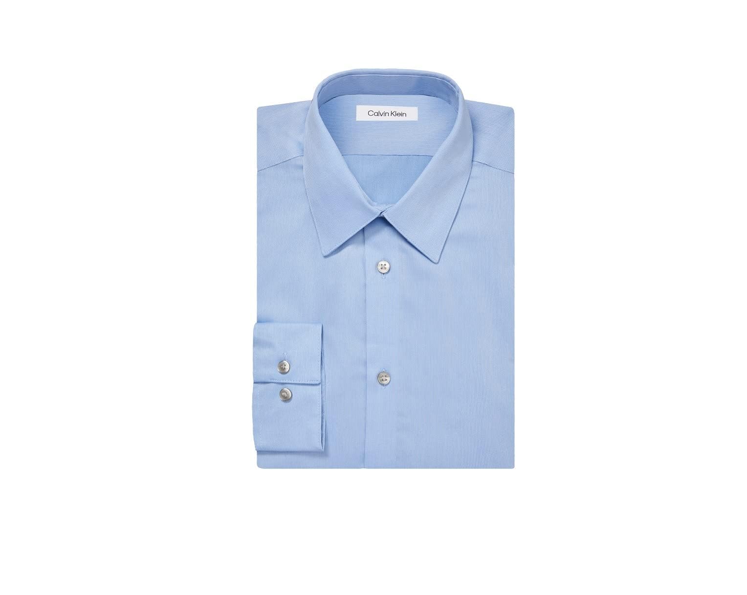 Calvin Klein Slim Fit Non-Iron Solid Dress Shirts for Men | Business & Formal Wear | Office, Interview & Special Occasion Outfits