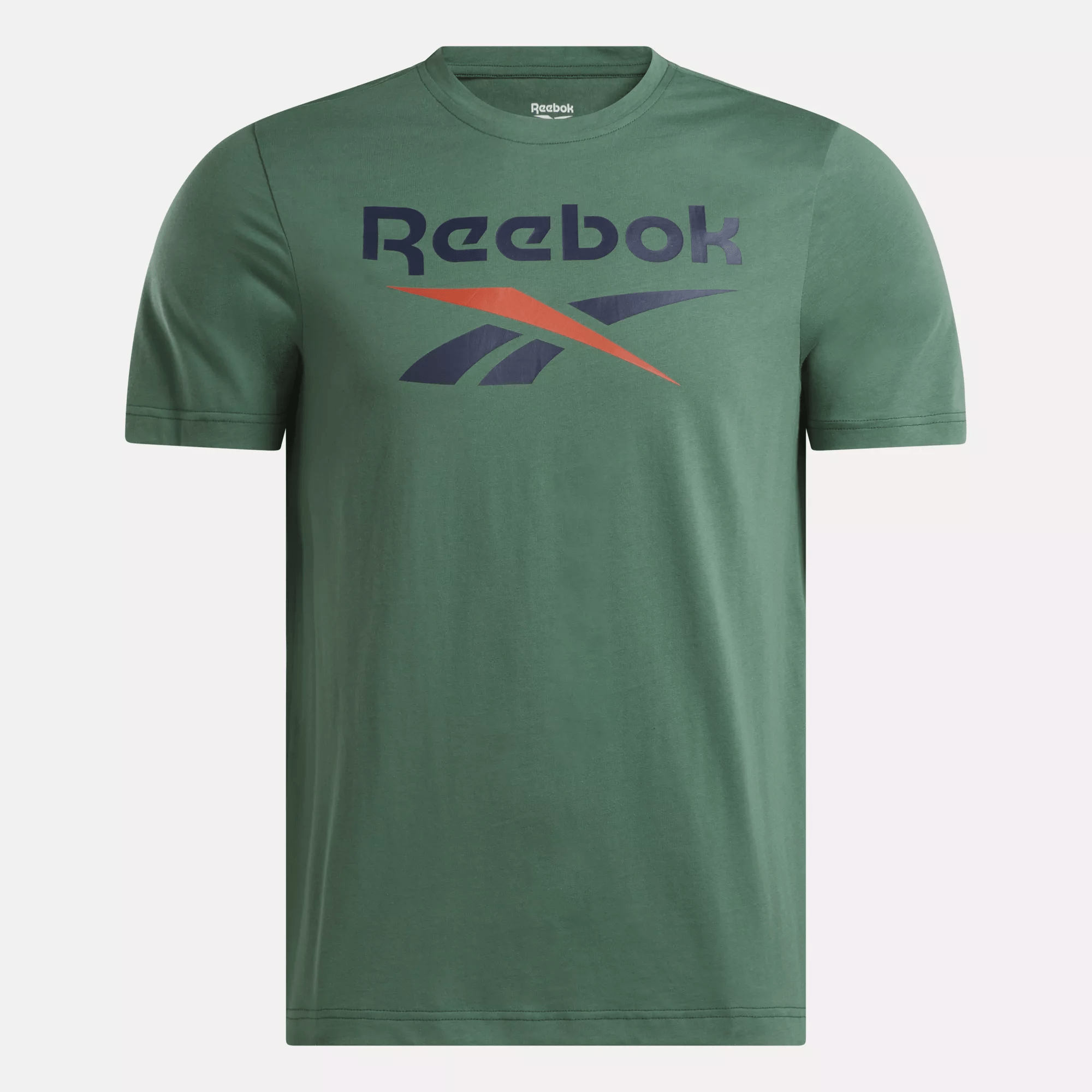 Reebok Men's Identity Big Stacked Logo T-Shirt - Comfortable Cotton Tee for Casual Wear, Gym & Street Style