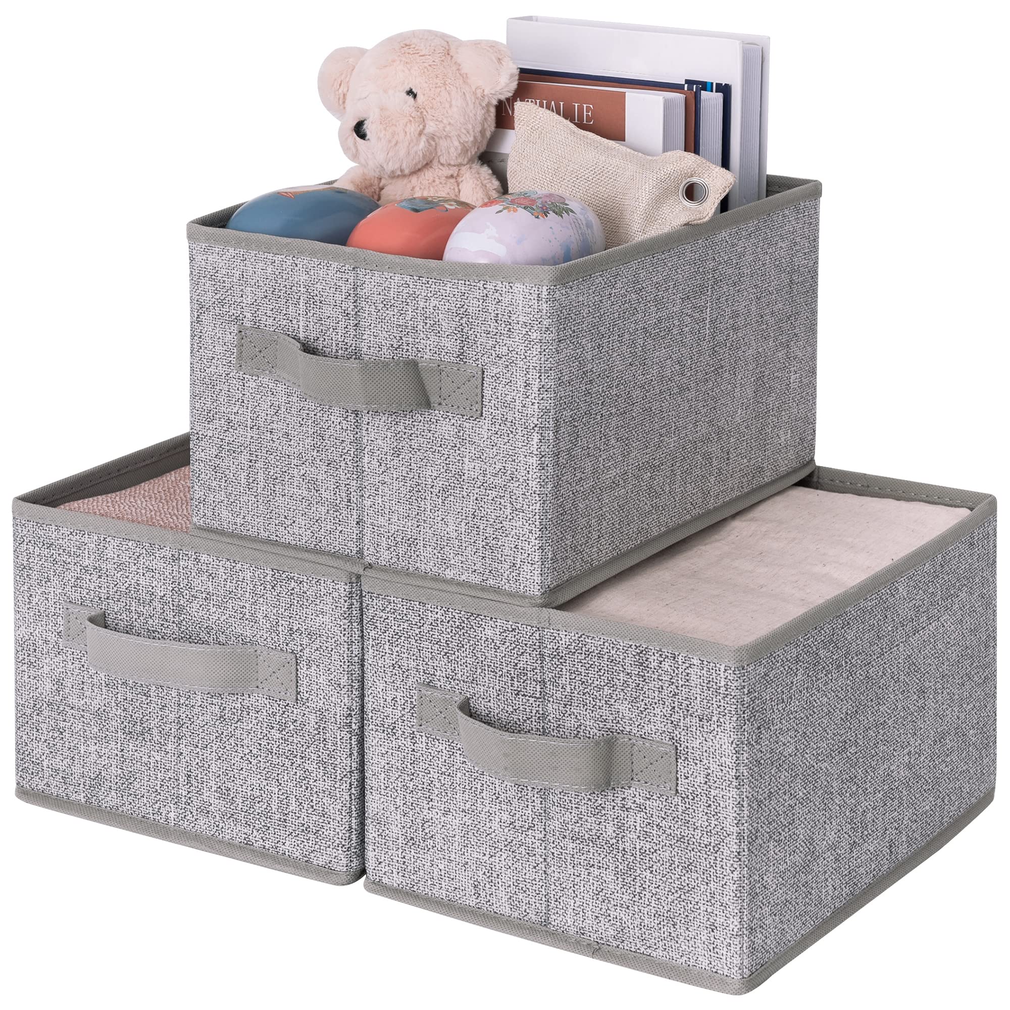 GRANNY SAYS 3-Pack Rectangle Storage Bins & 2-Pack Closet Organizers - Space Saving Home Organization for Bedroom, Bathroom, and Closet Storage Solutions