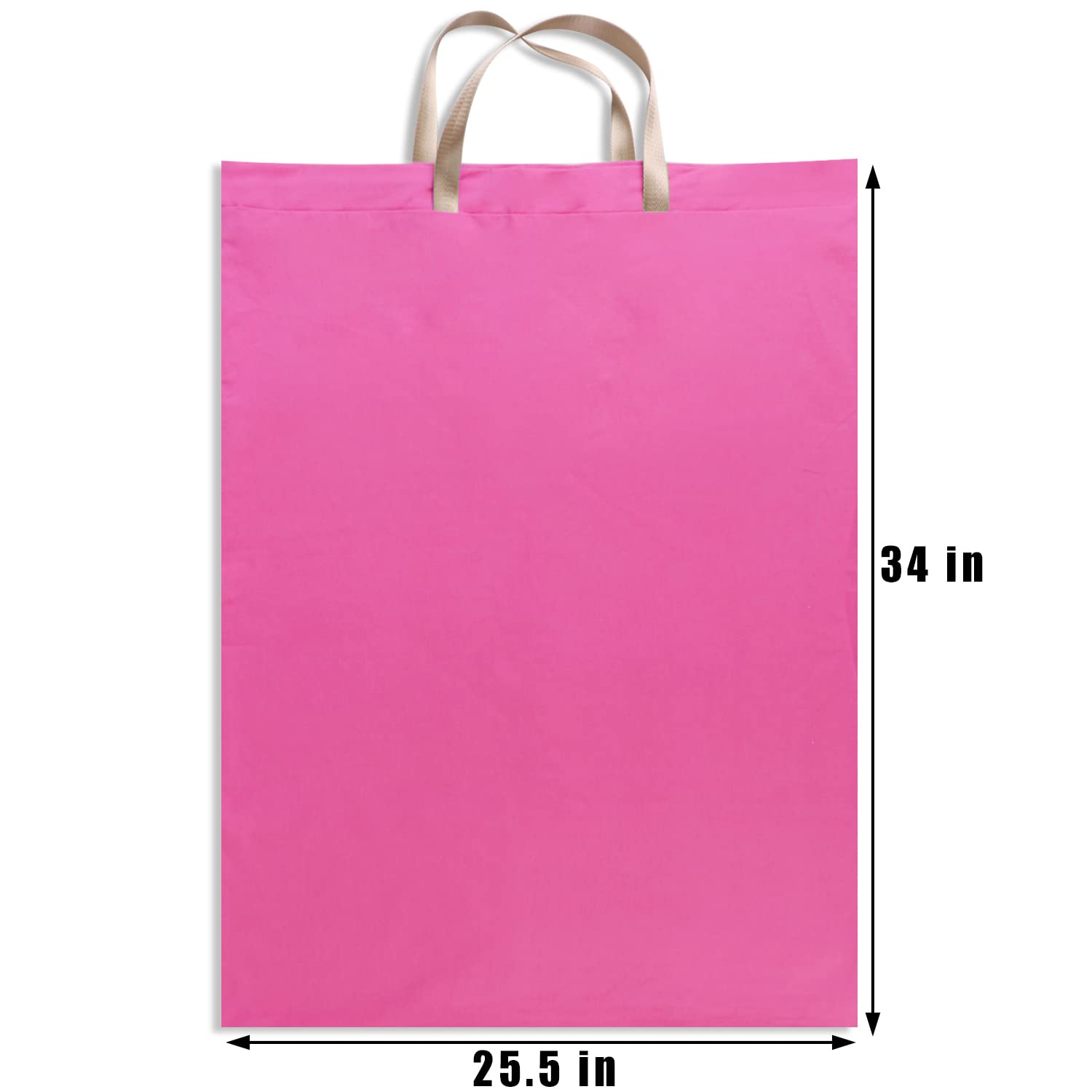 LOLOMLO Extra Large Canvas Laundry Bag with Handles & Drawstring Closure - Heavy Duty Tear-Resistant Storage Bag for Clothes, Travel, College Dorm - 25.5