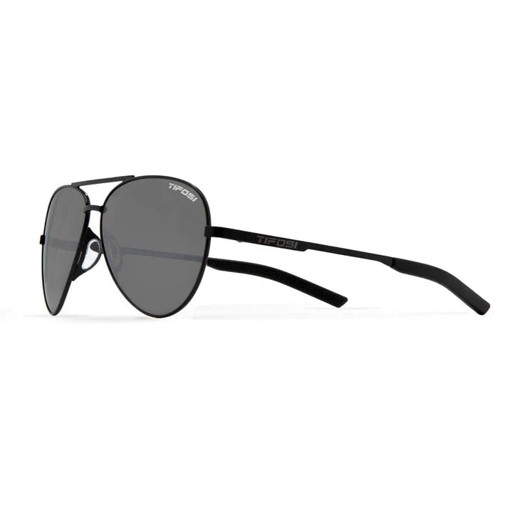 Tifosi Shwae Satin Black Sunglasses - Polarized UV Protection Sports Shades for Running, Cycling & Outdoor Activities