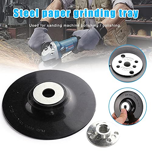125mm Rubber Backing Disc M10 Thread - Angle Grinder & Sander Backing Pad for Woodworking, Metal Polishing & Surface Preparation (Color: Black)