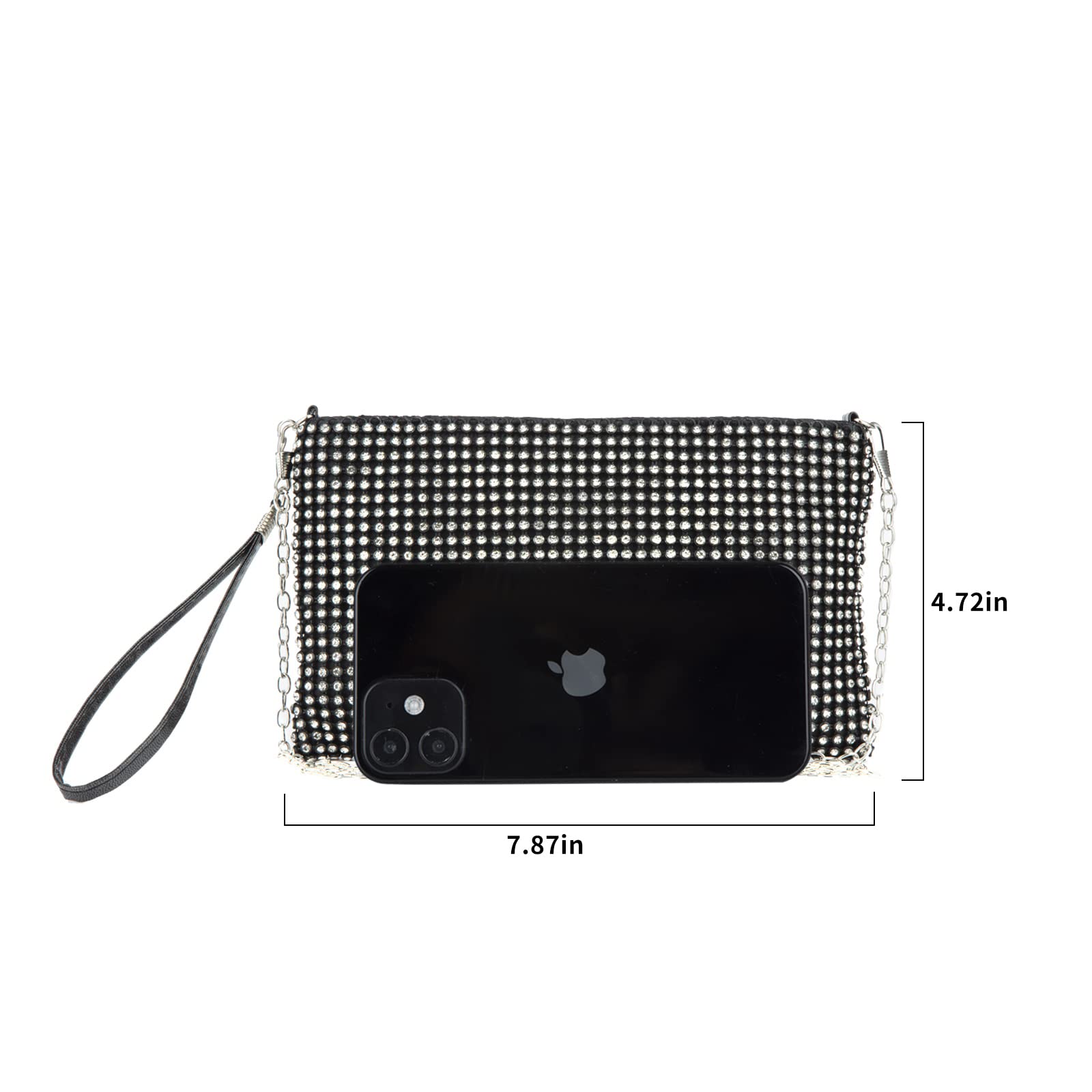 Sparkling Crystal Mesh Clutch Purse for Women - Elegant Evening Wristlet Bag with Phone Pocket | Perfect for Parties, Weddings & Special Occasions