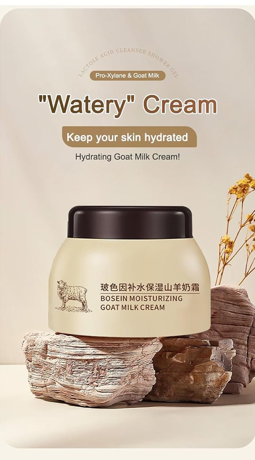 Natural Goat Milk Moisturizing Cream for Face, Hands & Body - Hydrating & Nourishing Skincare for Women - Perfect for Dry Skin Care & Daily Moisturizing Routine