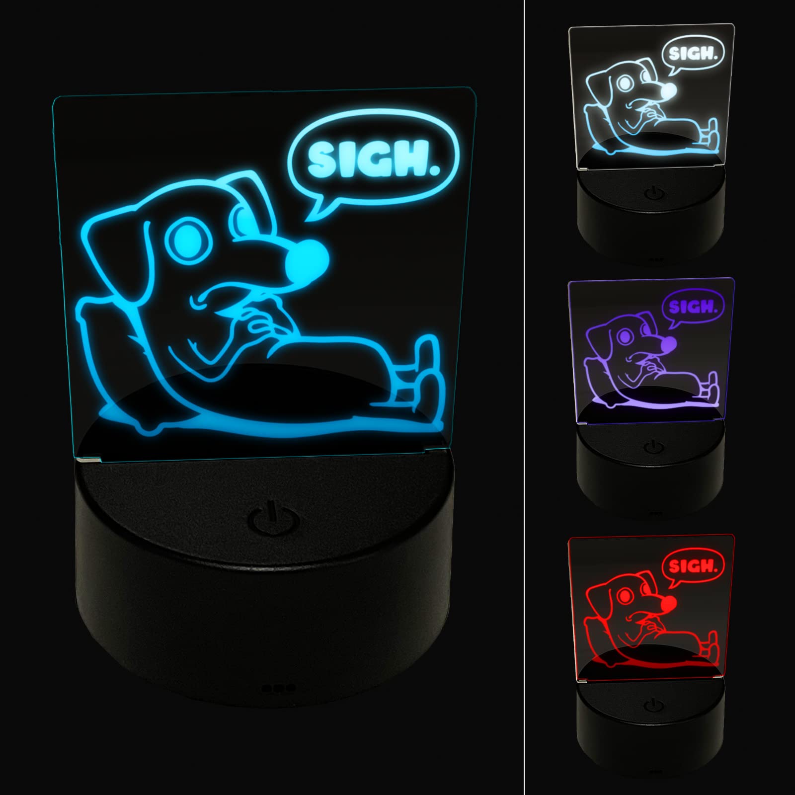Sniggle Sloth & Sad Dachshund 3D Illusion LED Night Light - Cute Animal Desk Lamp for Bedroom, Nursery, Kids Room - Perfect Nightstand Light for Relaxation & Sleep Aid
