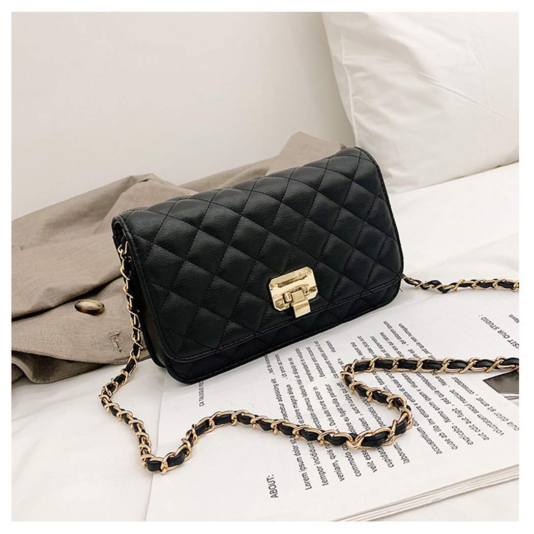 HAKSIM Women's Leather Shoulder Bag - Fashion Quilted Designer Crossbody Purse with Chain Strap | Perfect for Work, Travel & Evening Events