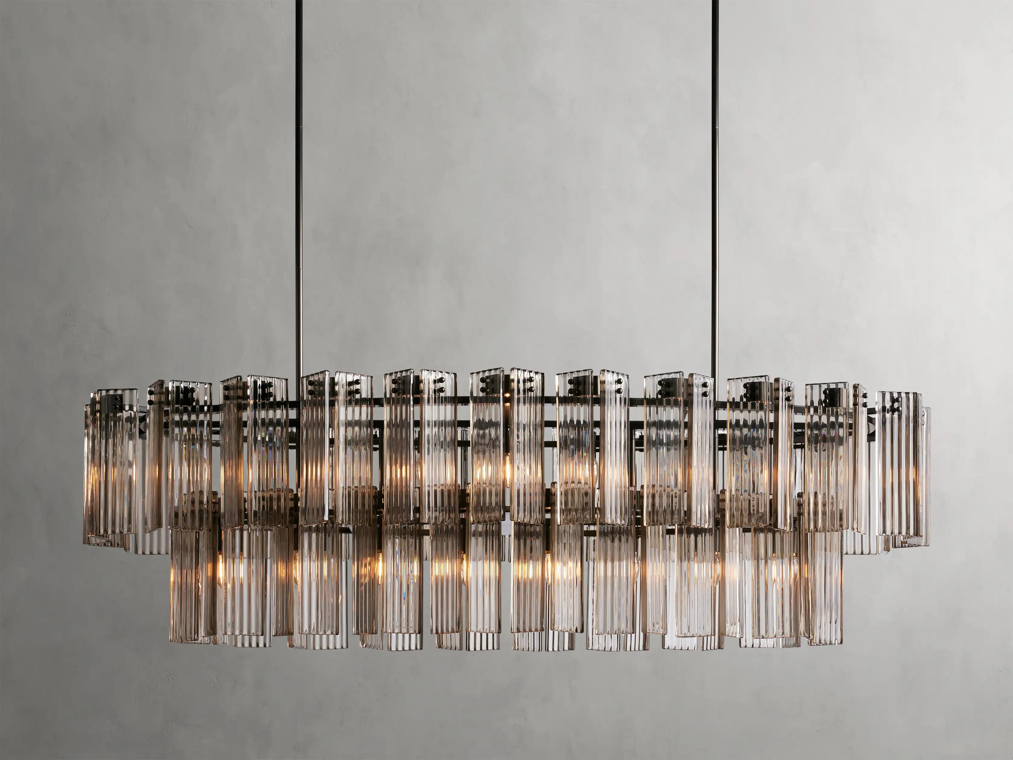 Delsie Oval Chandelier 51'' 63'' 72'' - Modern Crystal Ceiling Light Fixture for Dining Room, Living Room & Bedroom Lighting